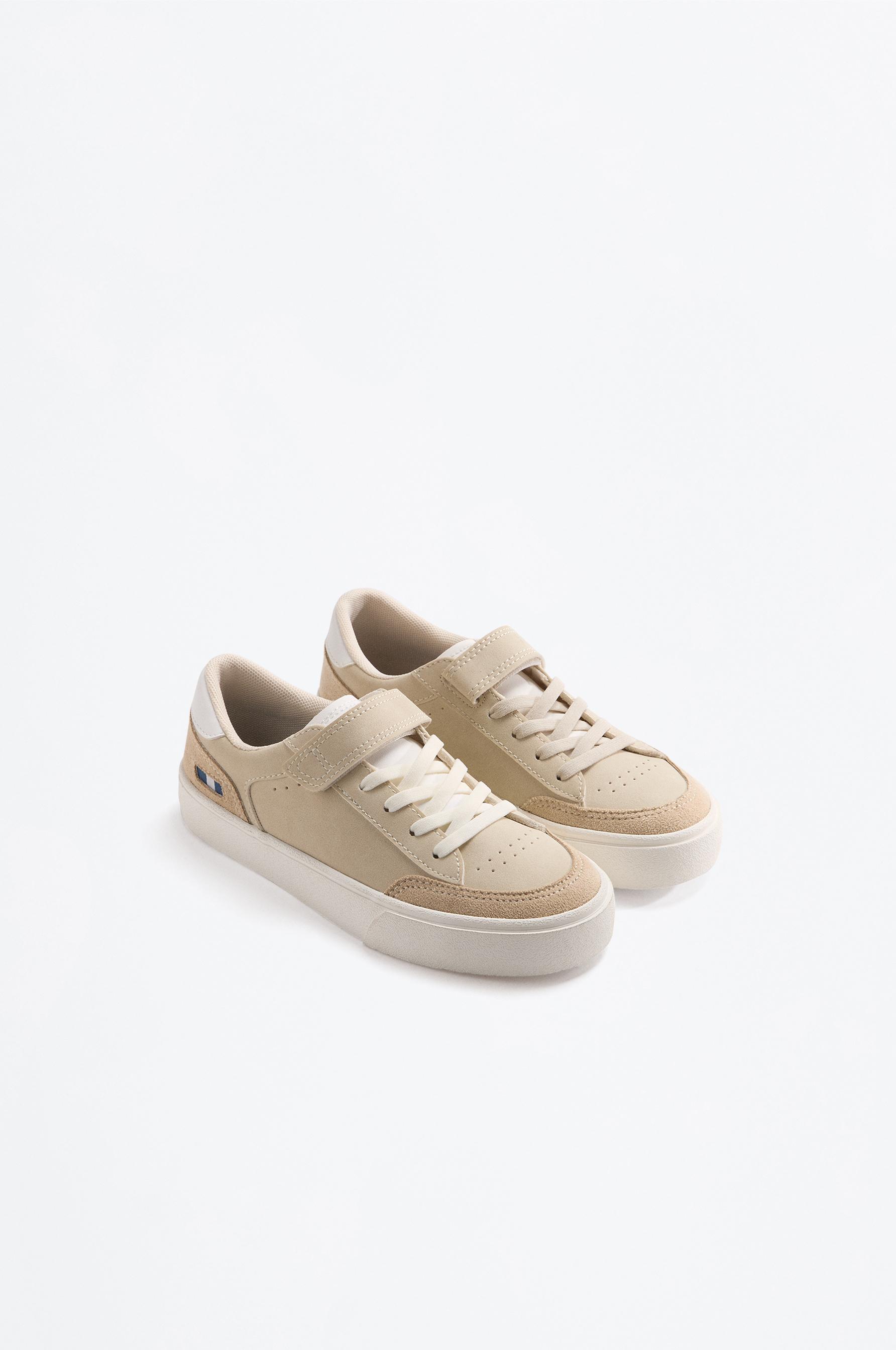 FLAG COMBINATION SNEAKER — BROWN