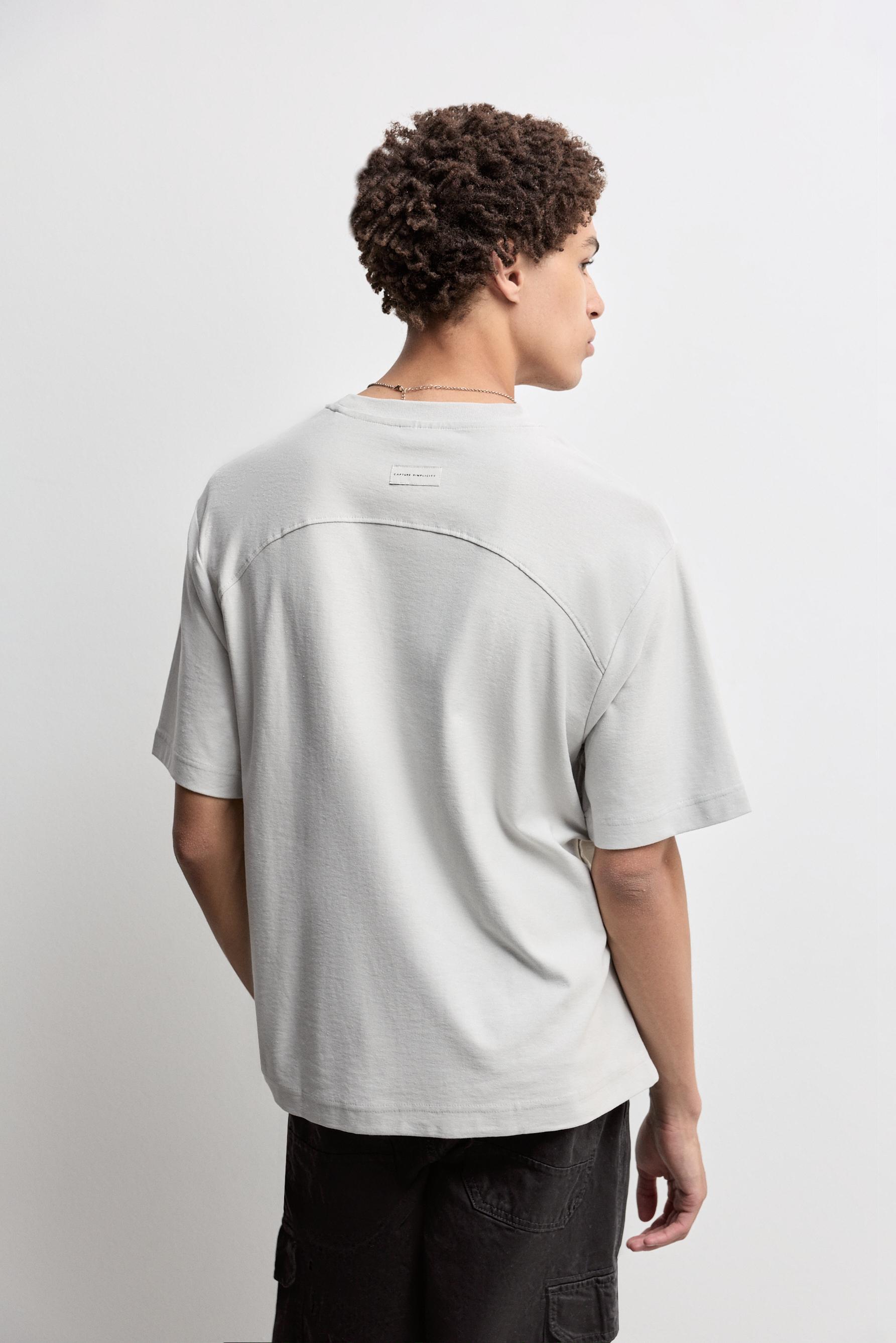 Oversized printed T-shirt — PALE GREY