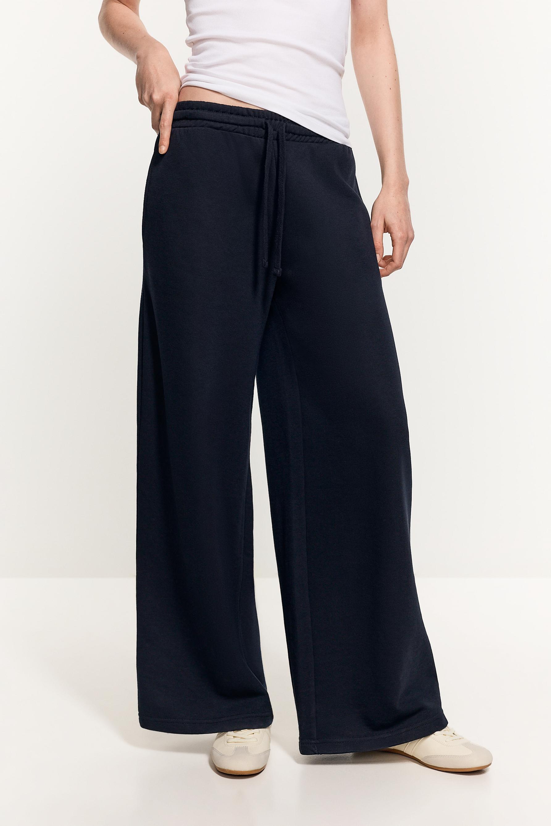 Wide-leg tracksuit bottoms — NAVY