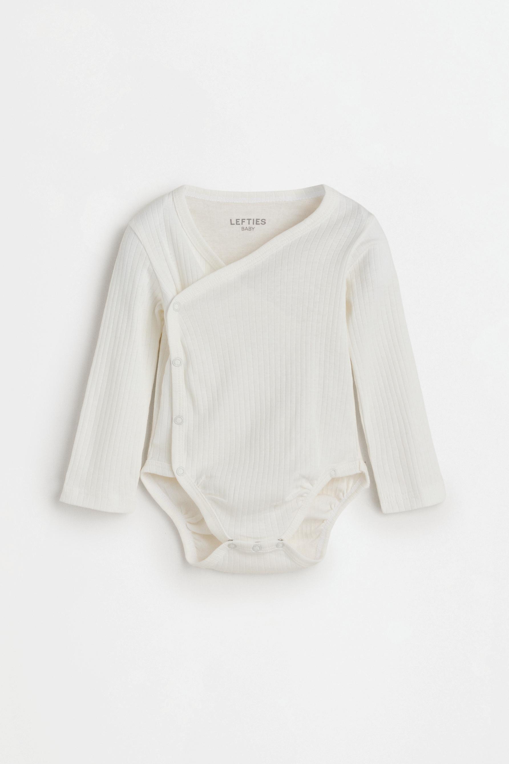 Pack of 2 ribbed kimono bodysuits — WHITE