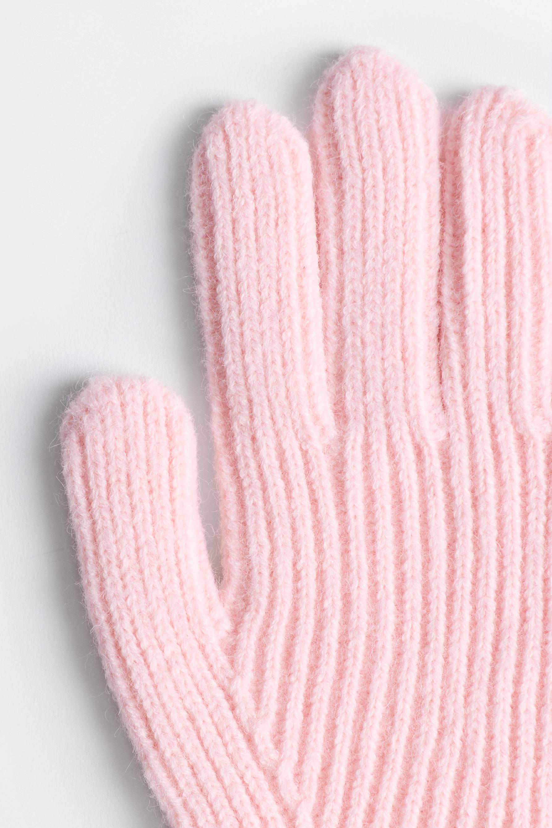 Ribbed knit gloves — PINK