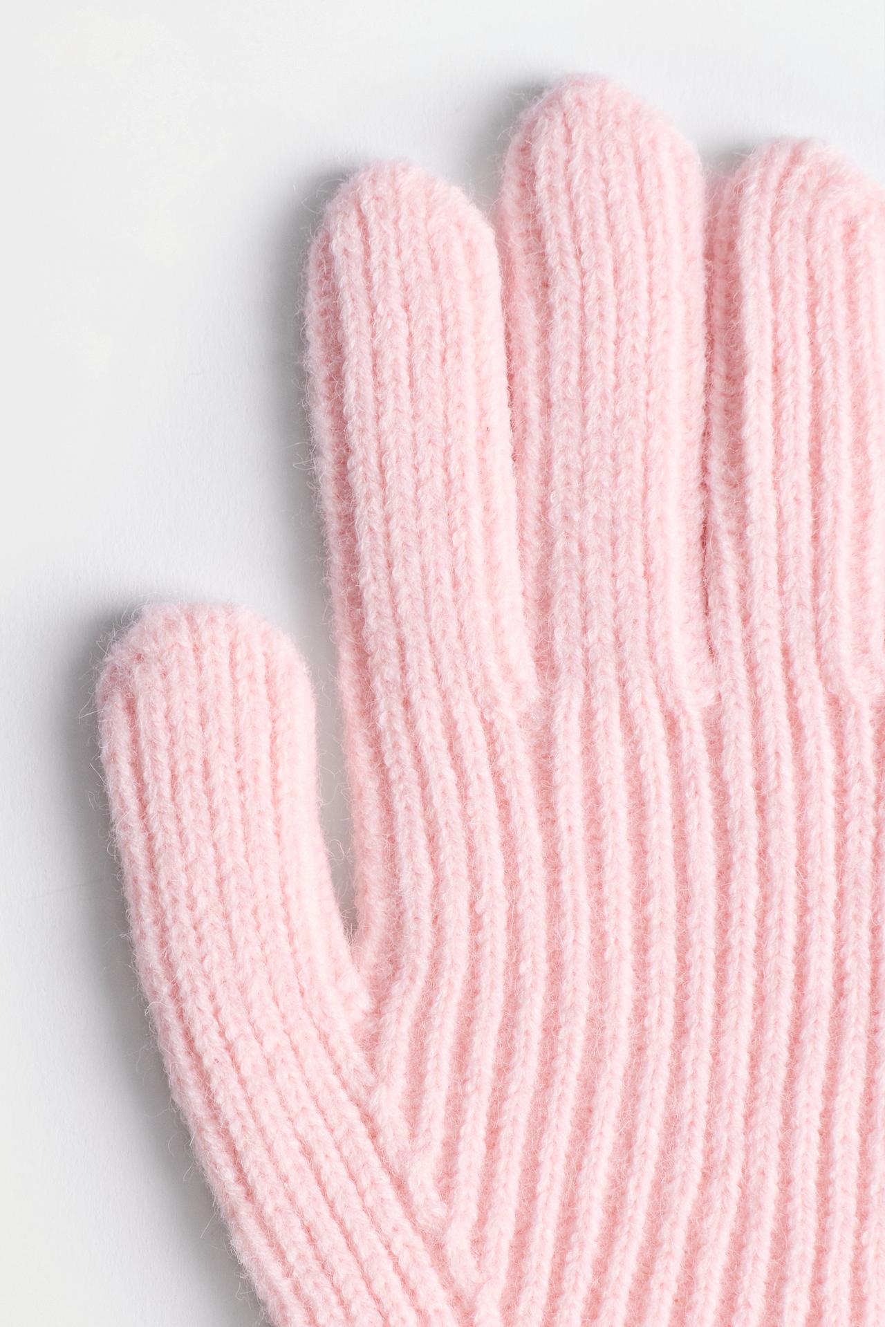 Ribbed knit gloves — PINK