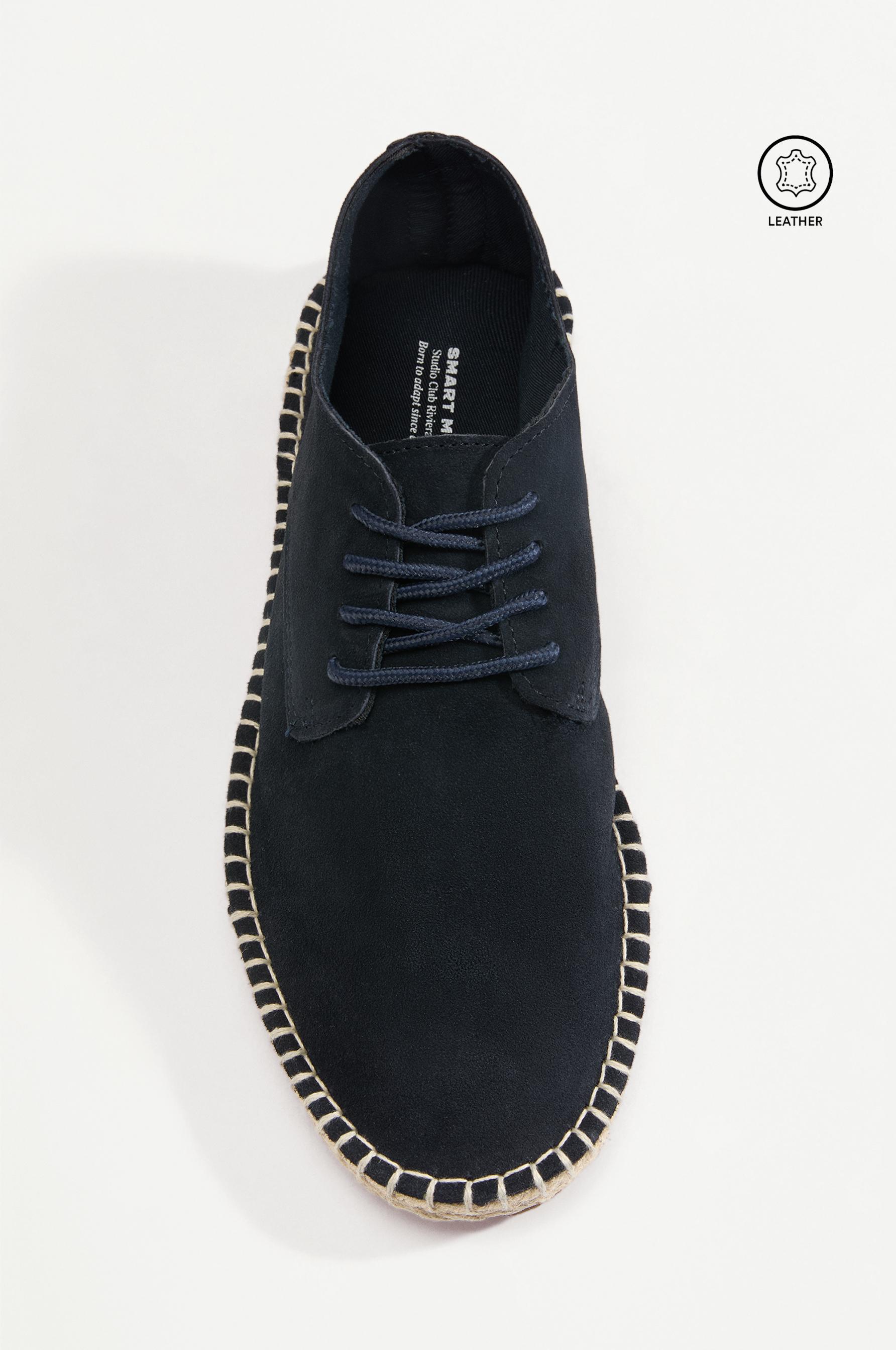 Leather Blucher dress shoe — NAVY BLUE