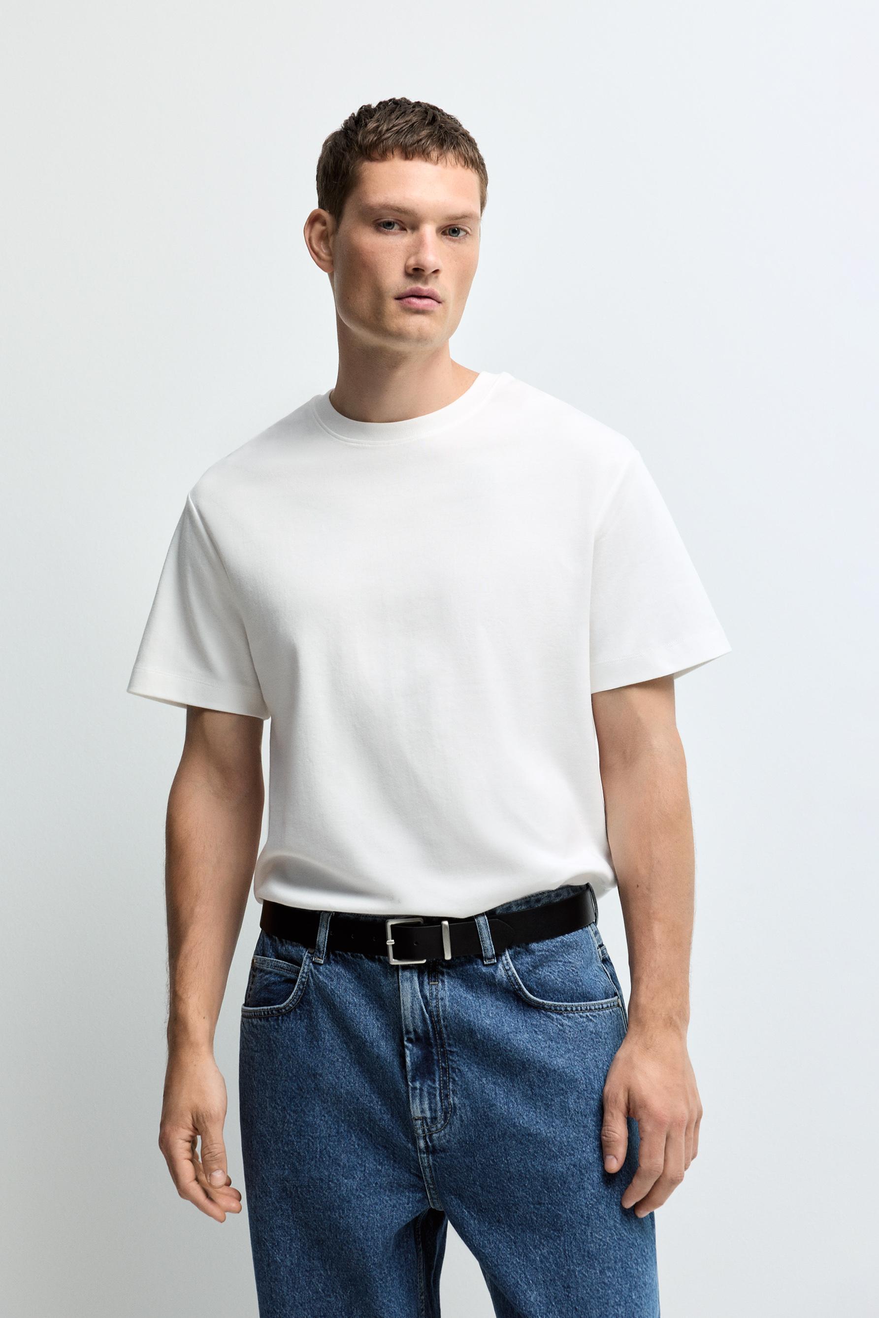Basic interlock T-shirt — OFF WHITE