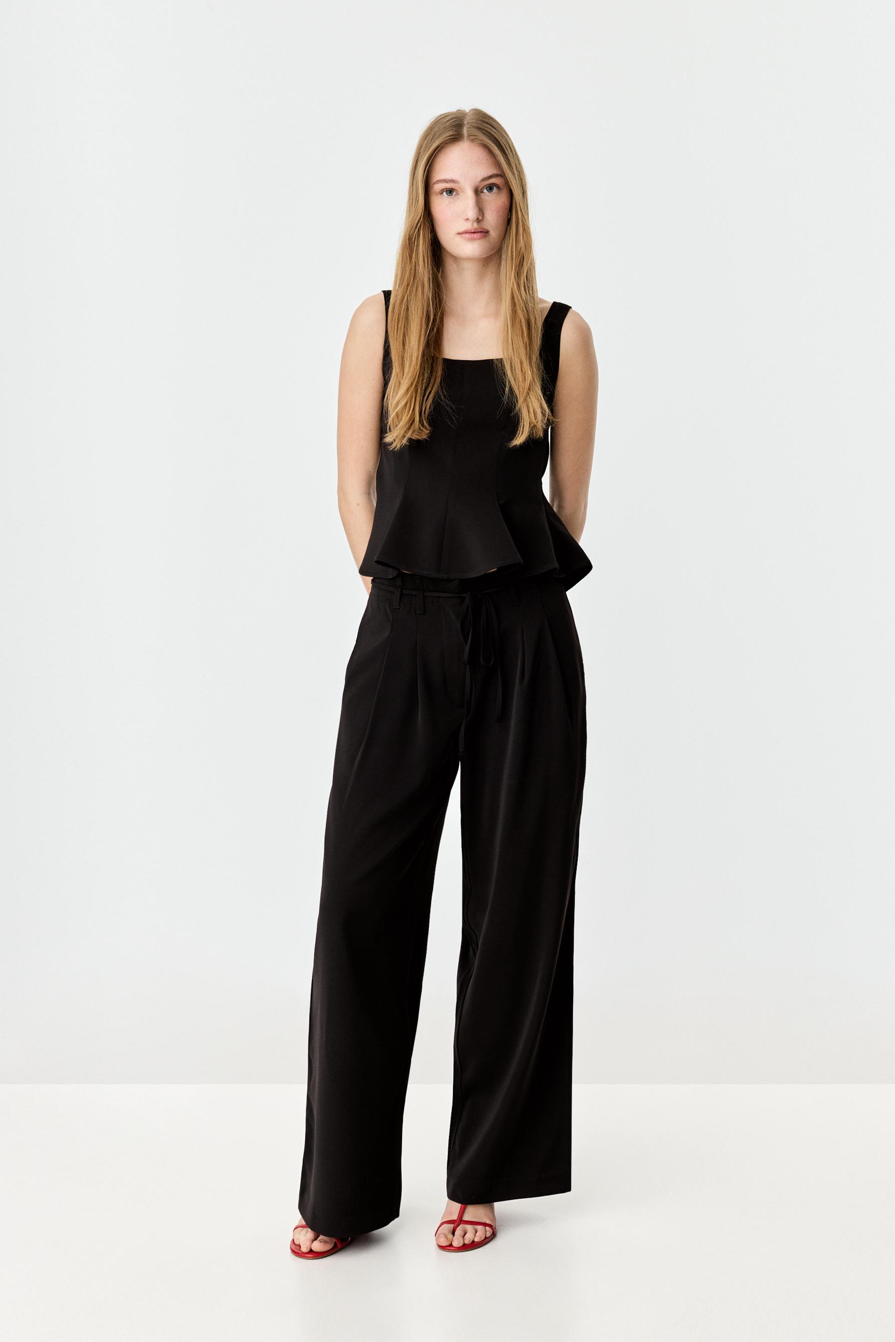 Pantalón wide leg lazada