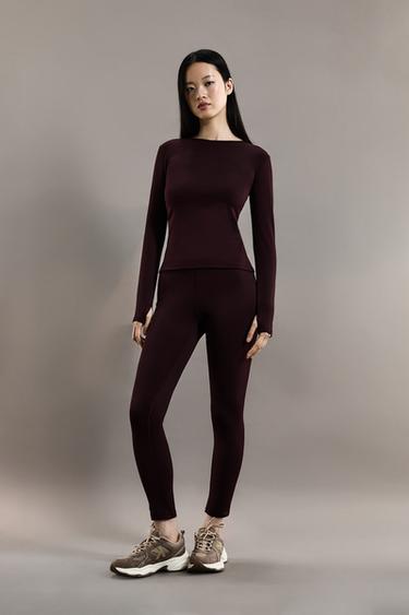 Medium-weight thermal leggings (-7ºC to 9ºC) — DARK BURGUNDY 1