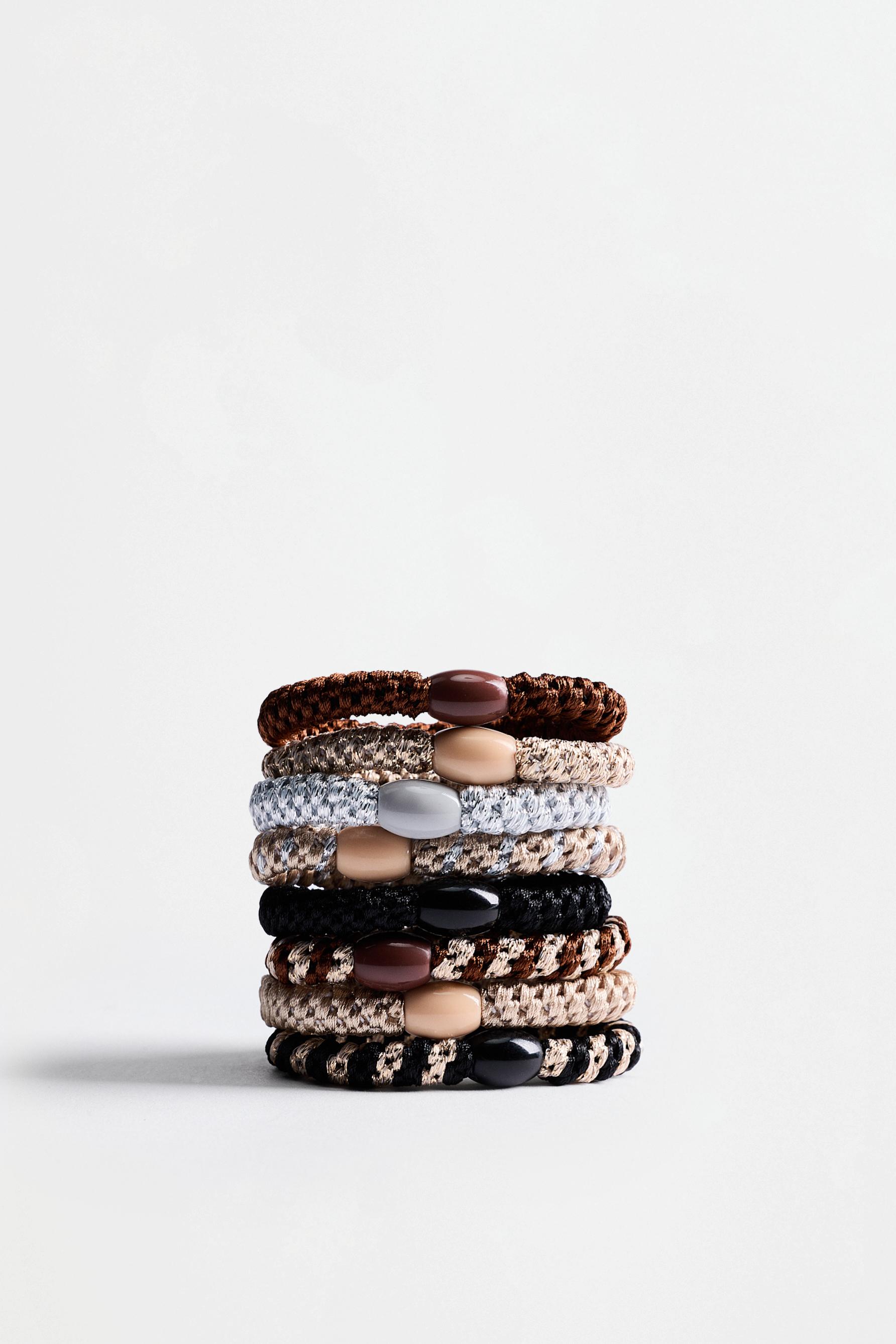 Hair ties (8-pack) — BROWN