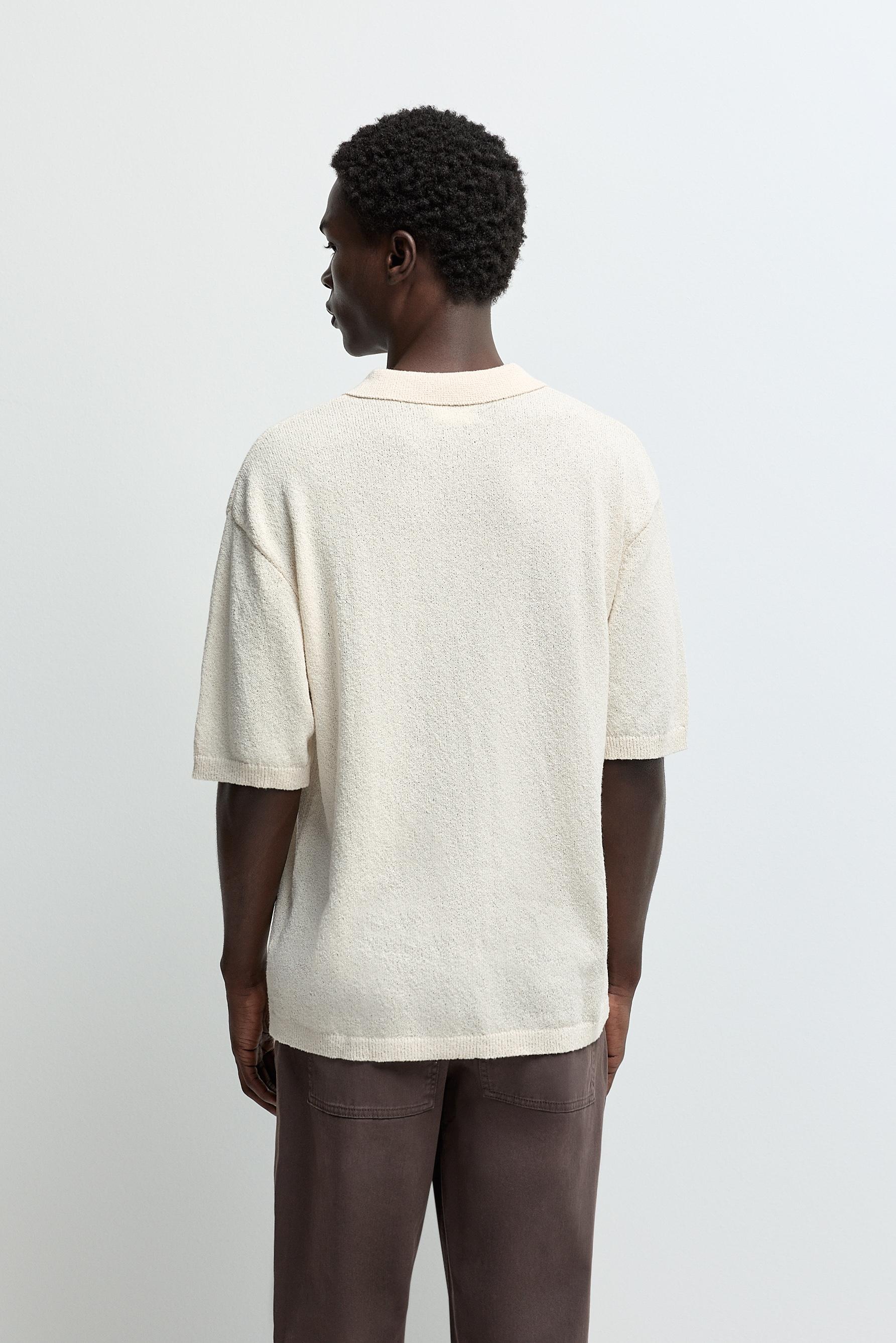 Bouclé knit shirt — OFF WHITE