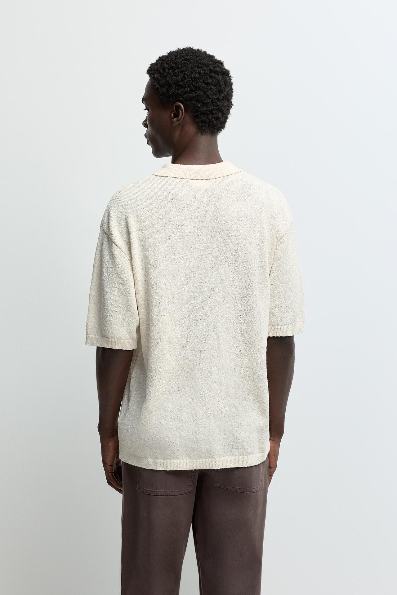 Bouclé knit shirt — OFF WHITE