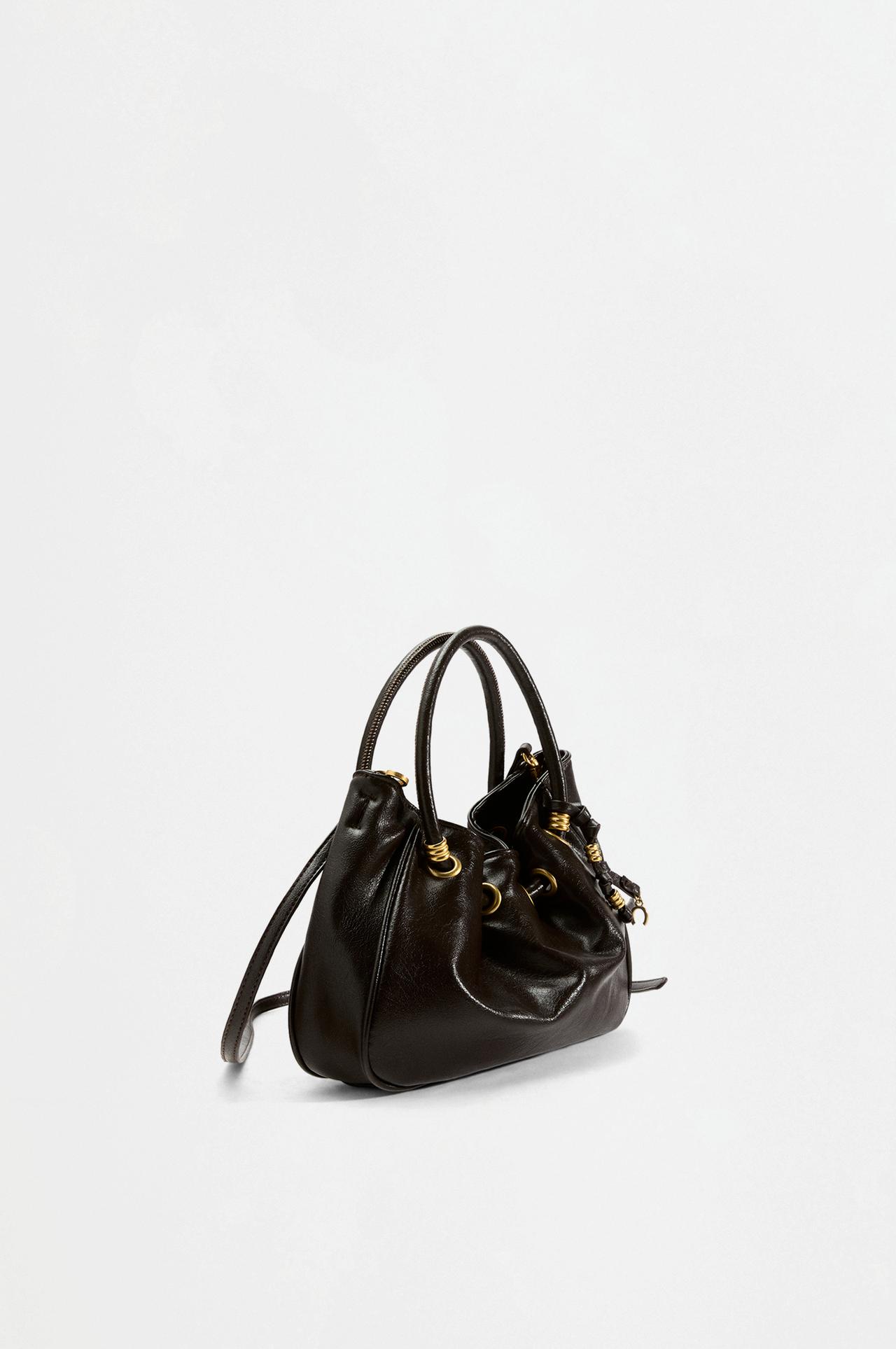 Mini bucket bag — BROWN