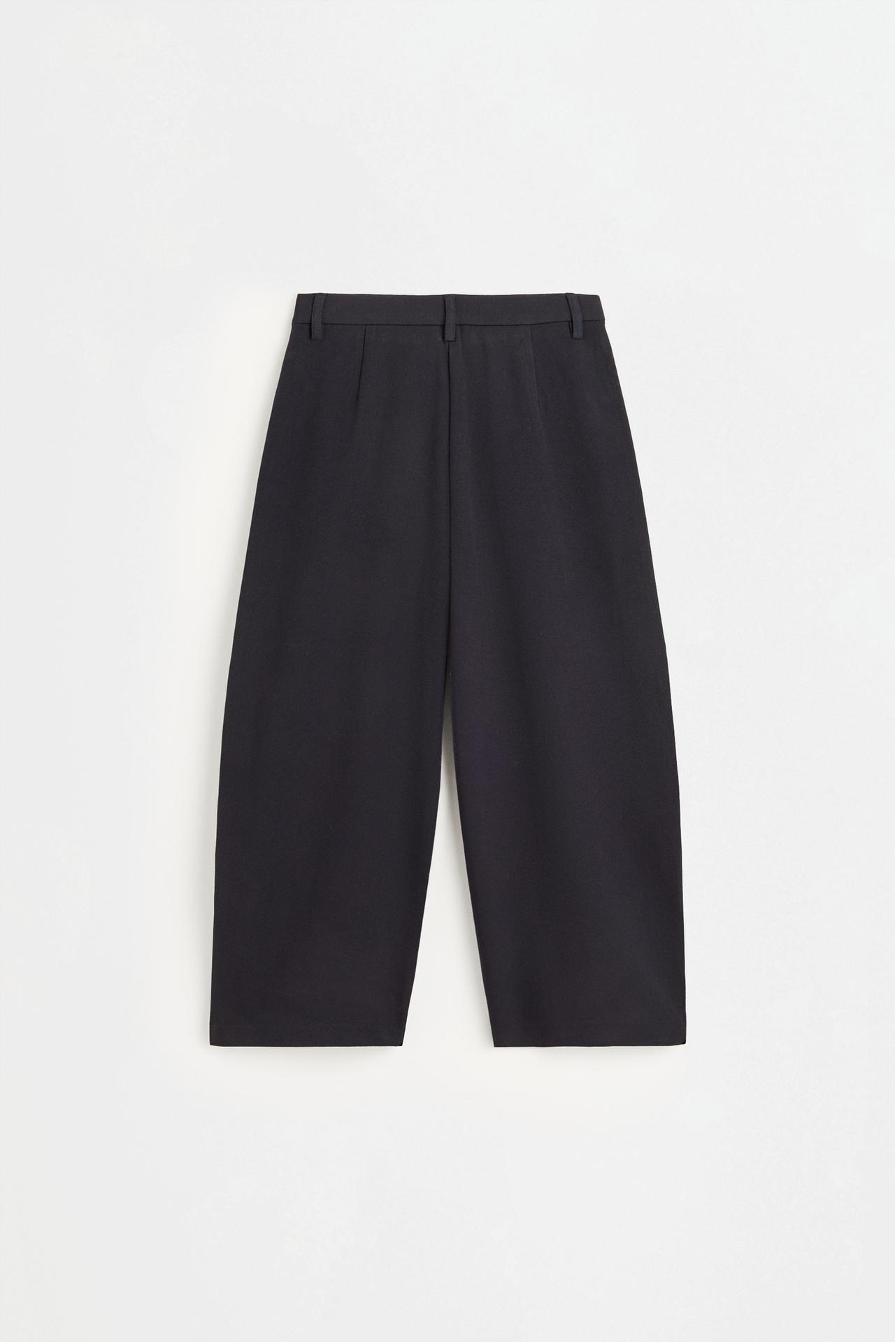 Balloon cross-button trousers — NAVY
