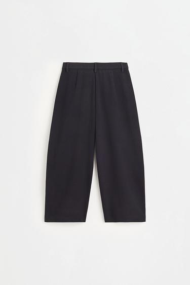Balloon cross-button trousers — NAVY 2