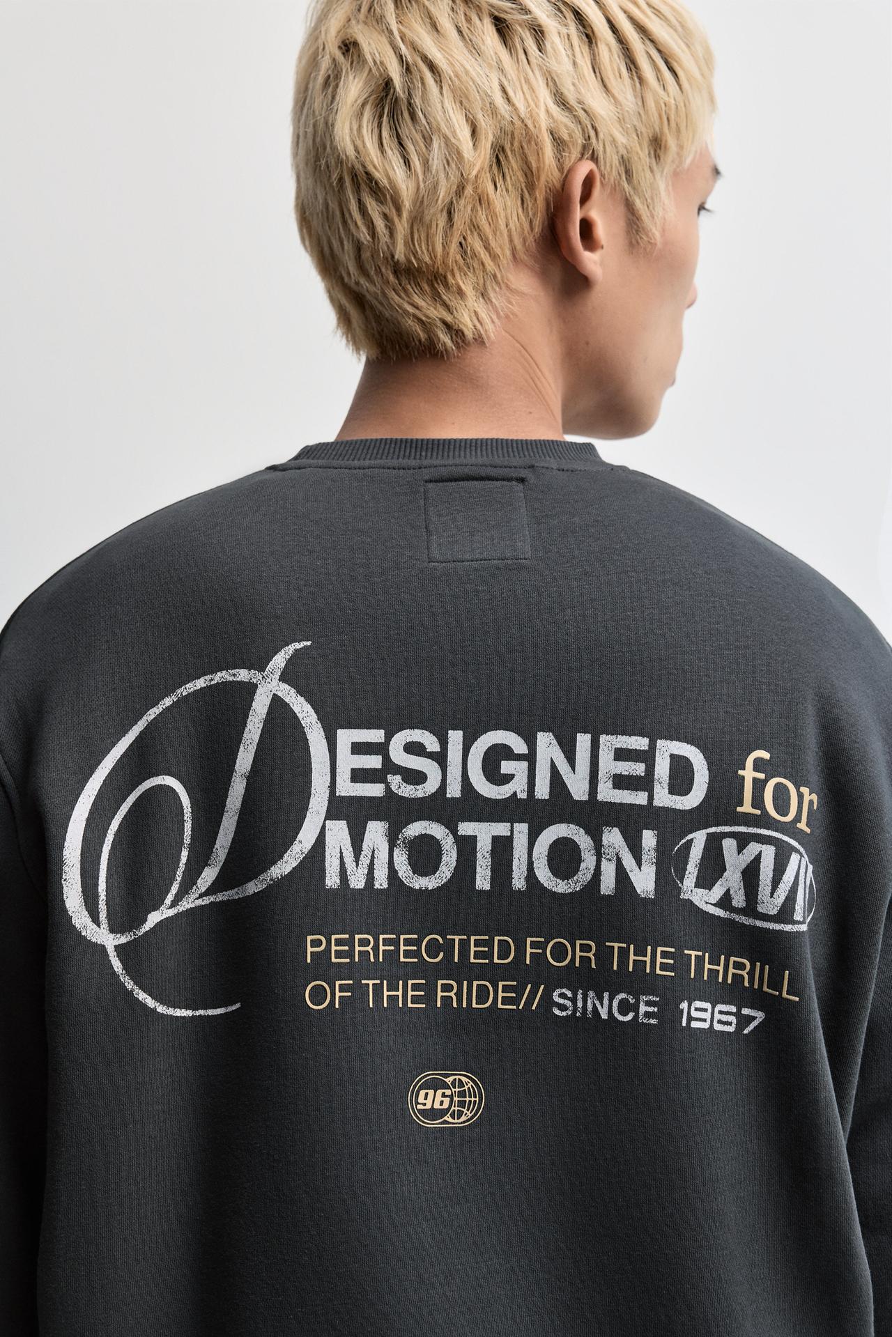 Text print sweatshirt — DARK GREY