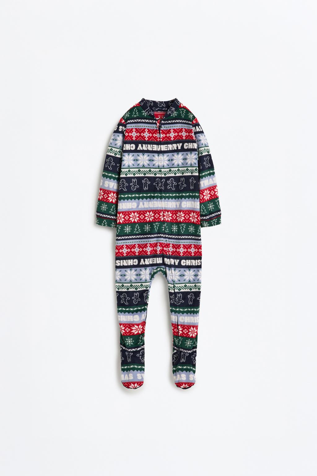 Baby | Velvety border print sleepsuit