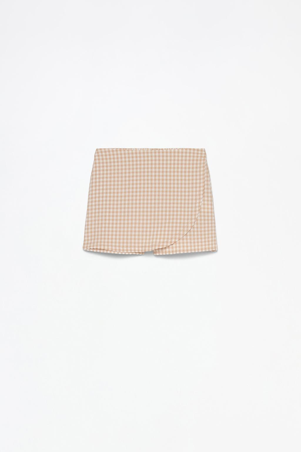 Textured gingham skort