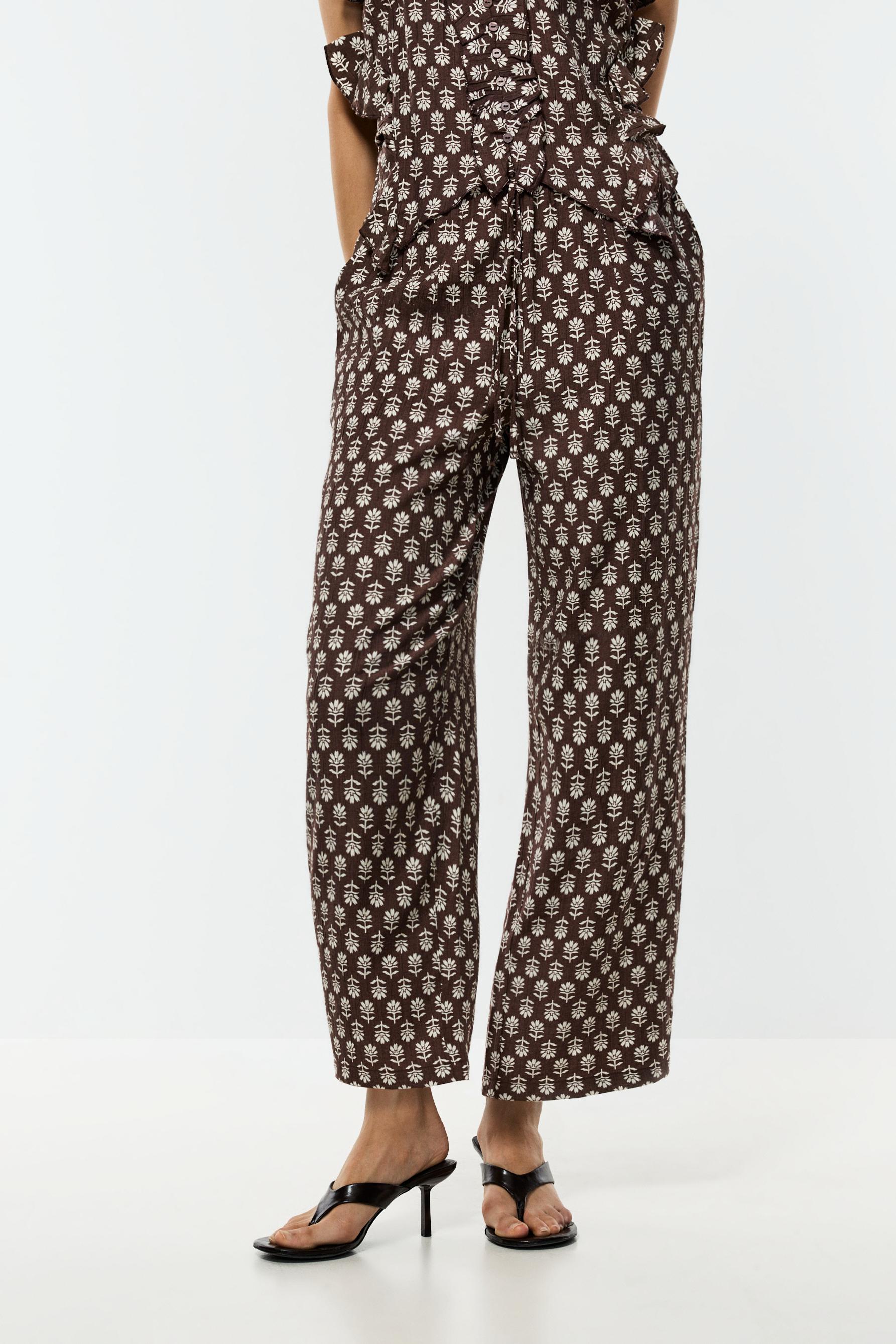 Textured jogging trousers — BROWN TONES