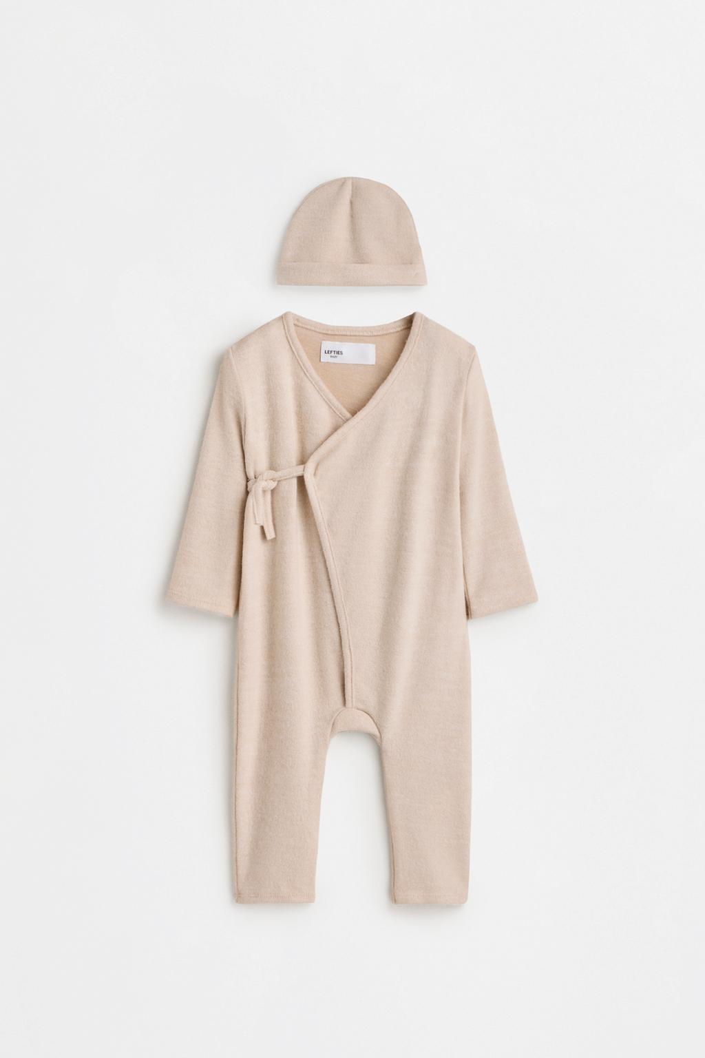 Bias cut jumpsuit and hat set