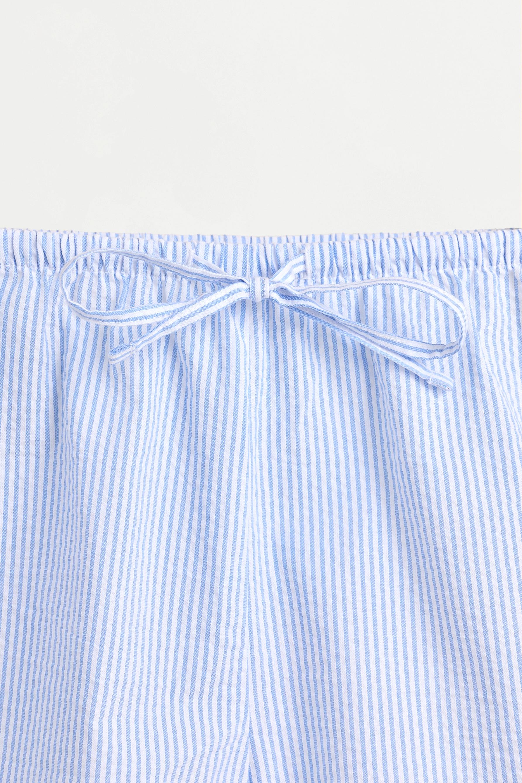 Striped pyjama shorts — NAVY