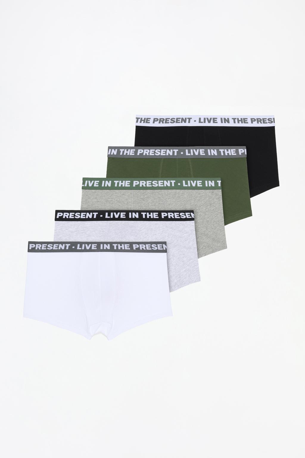 5-pack of slogan boxers