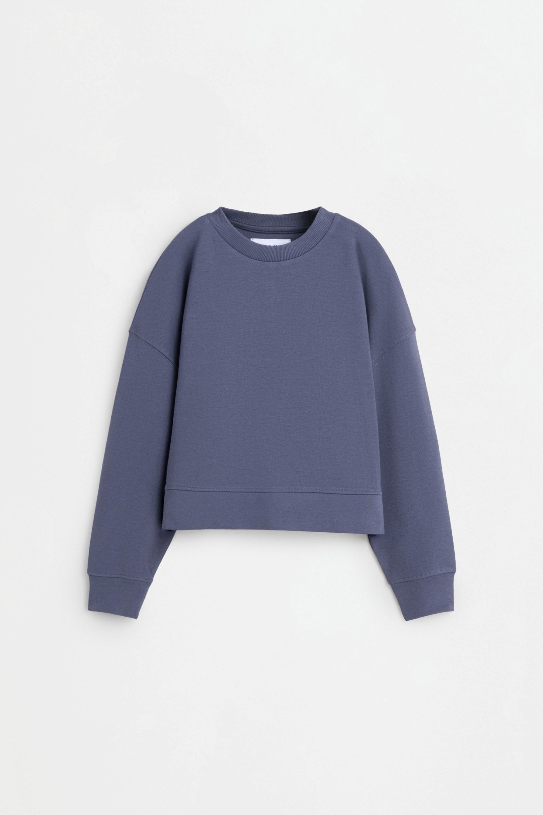Interlock sweatshirt and flared leggings co-ord — BLUE GREY