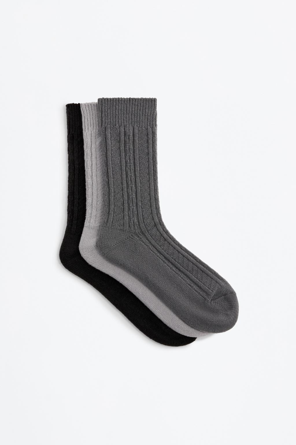 Pack of 3 long ribbed socks