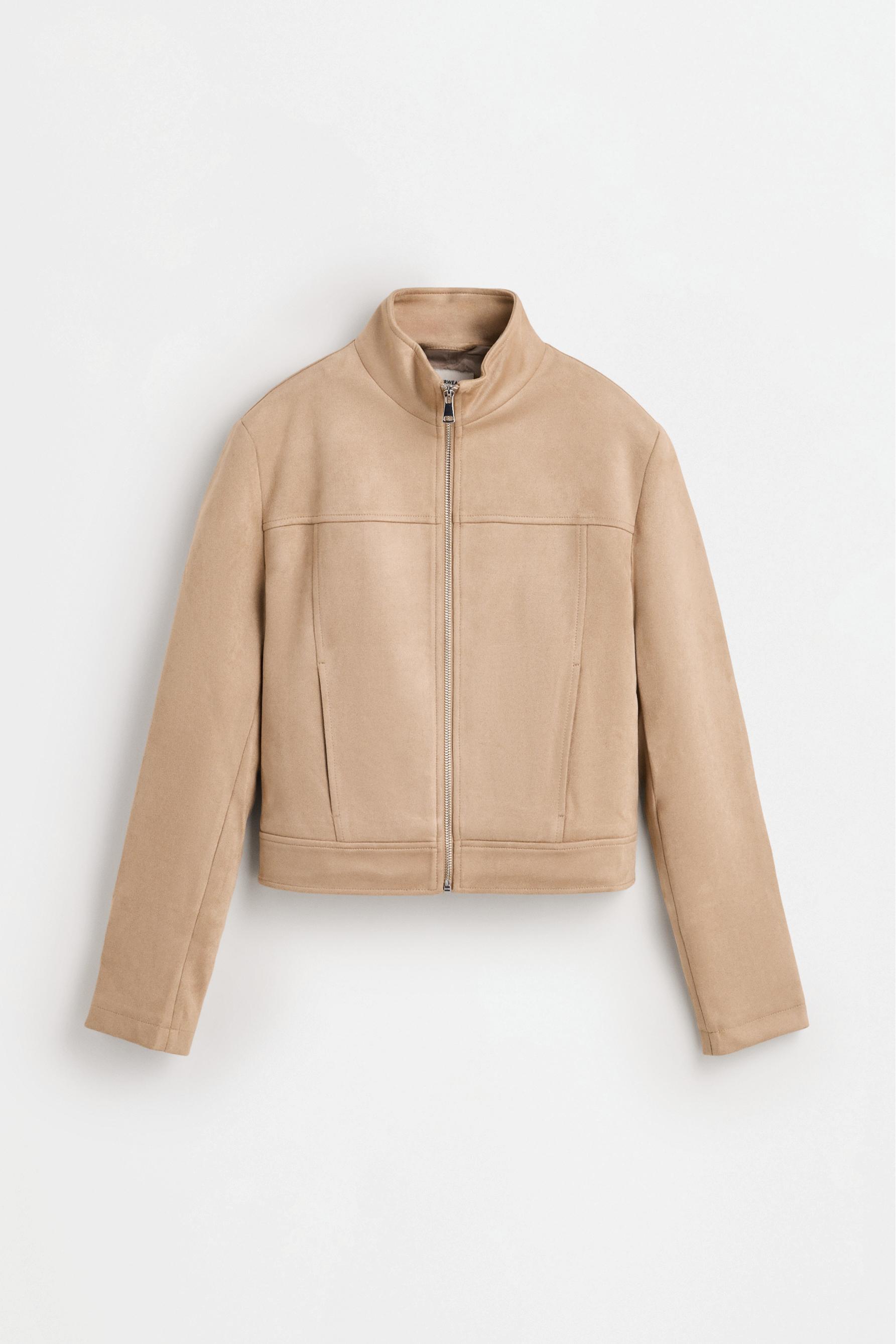 Faux suede jacket — TAUPE BROWN