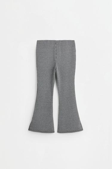 Ponte di Roma knit bell bottom leggings — ECRU/BLACK 2