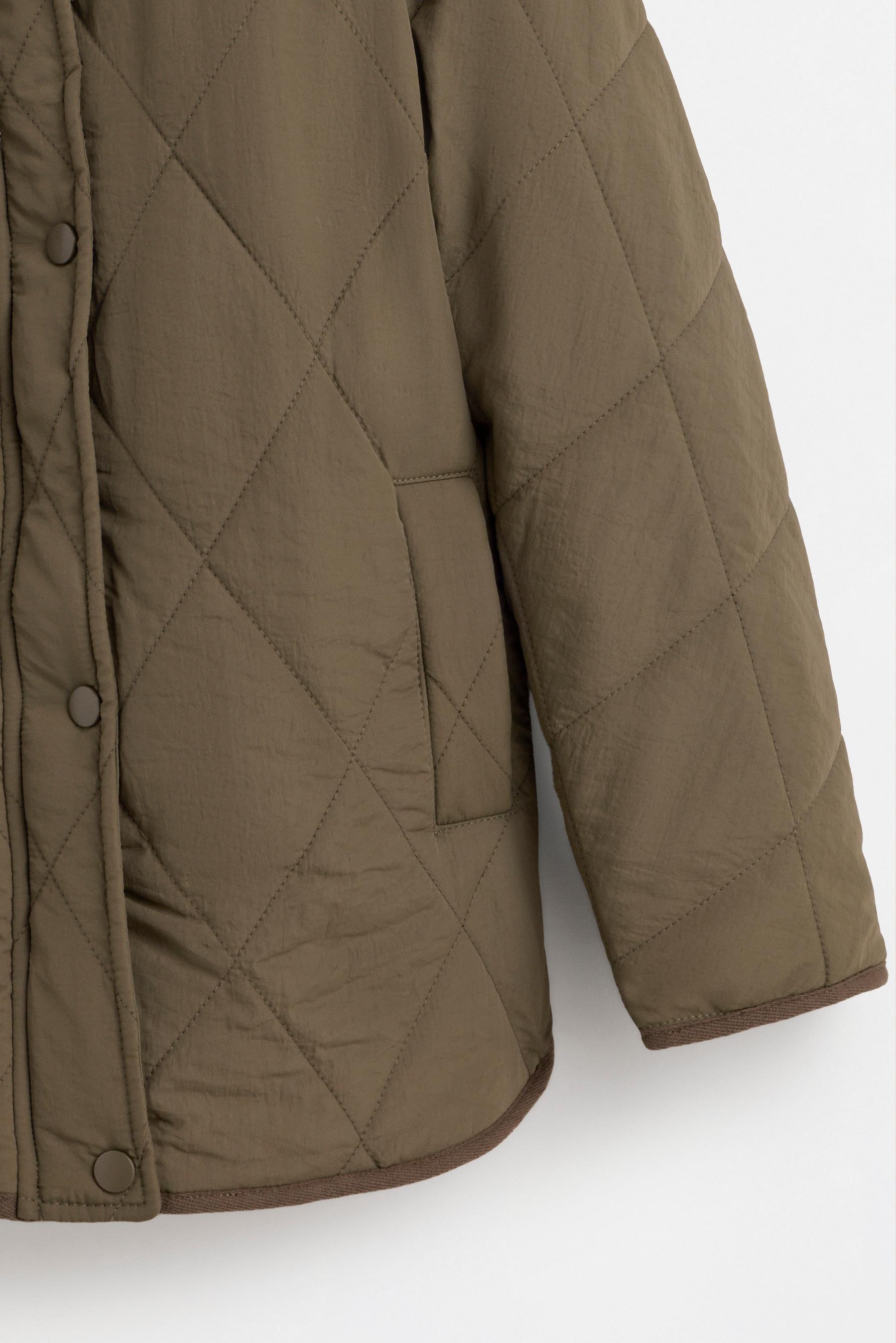 Lightweight quilted coat — DARK KHAKI