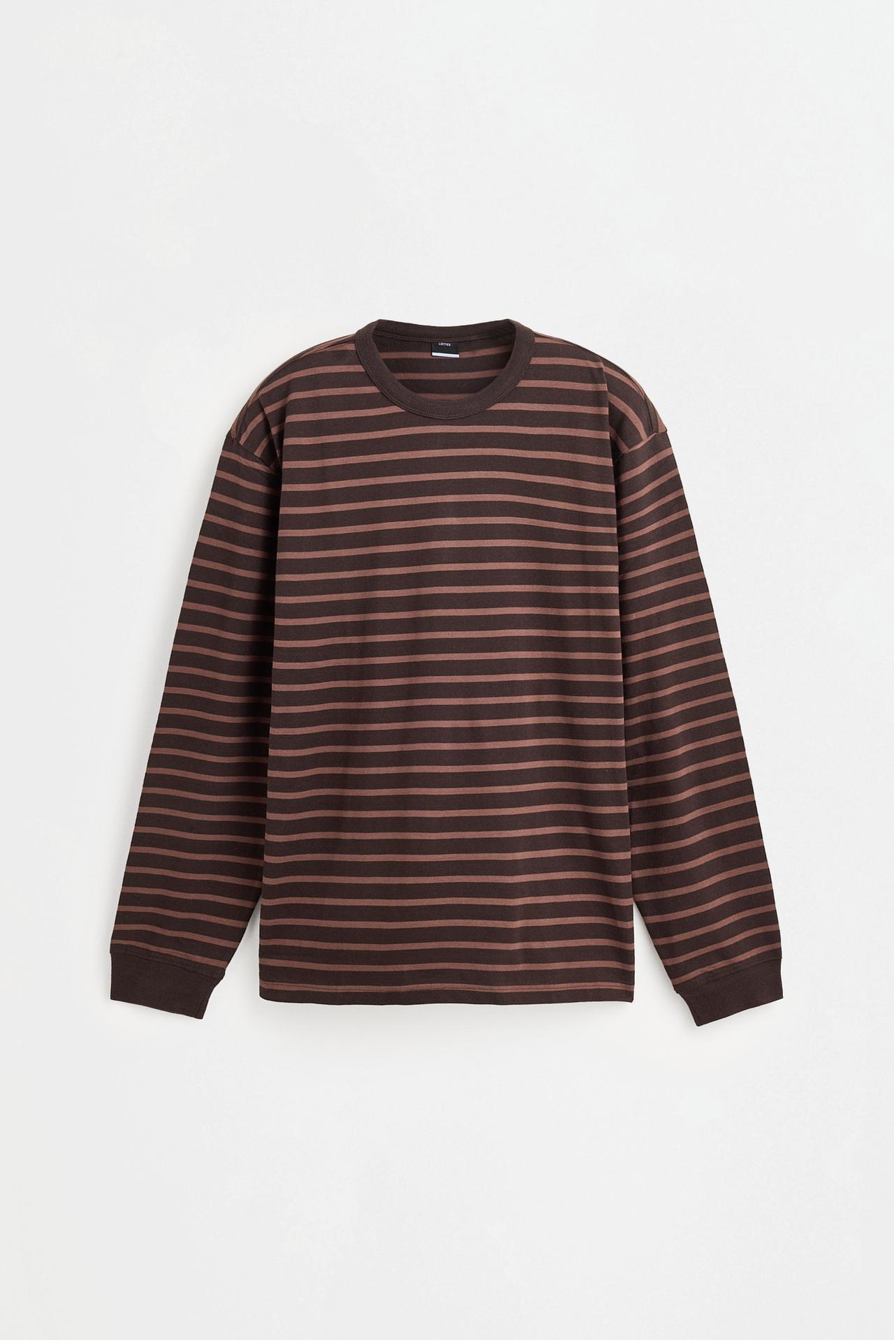 Medium jersey striped T-shirt — DARK BROWN