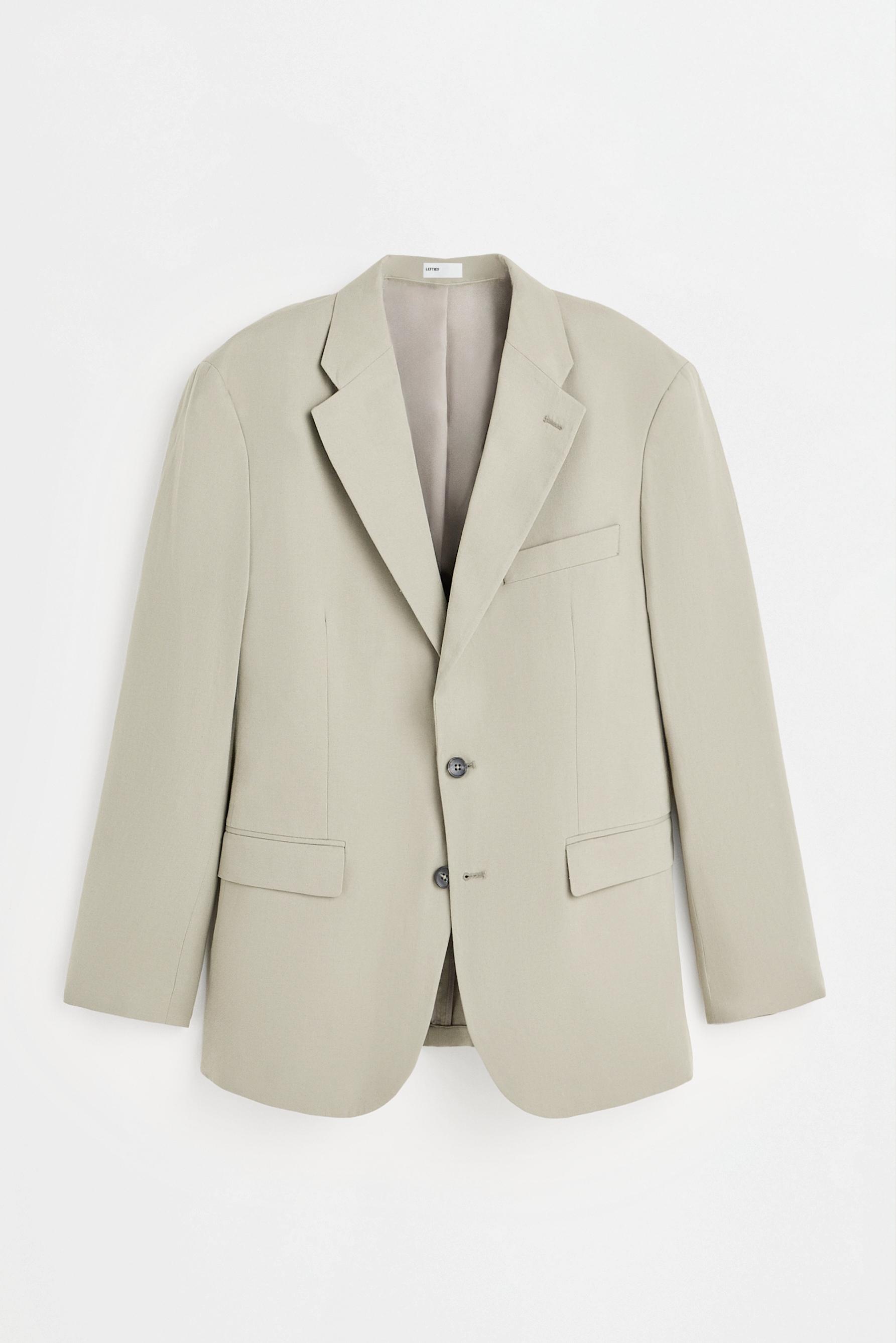 Cotton and linen blend blazer — GREEN