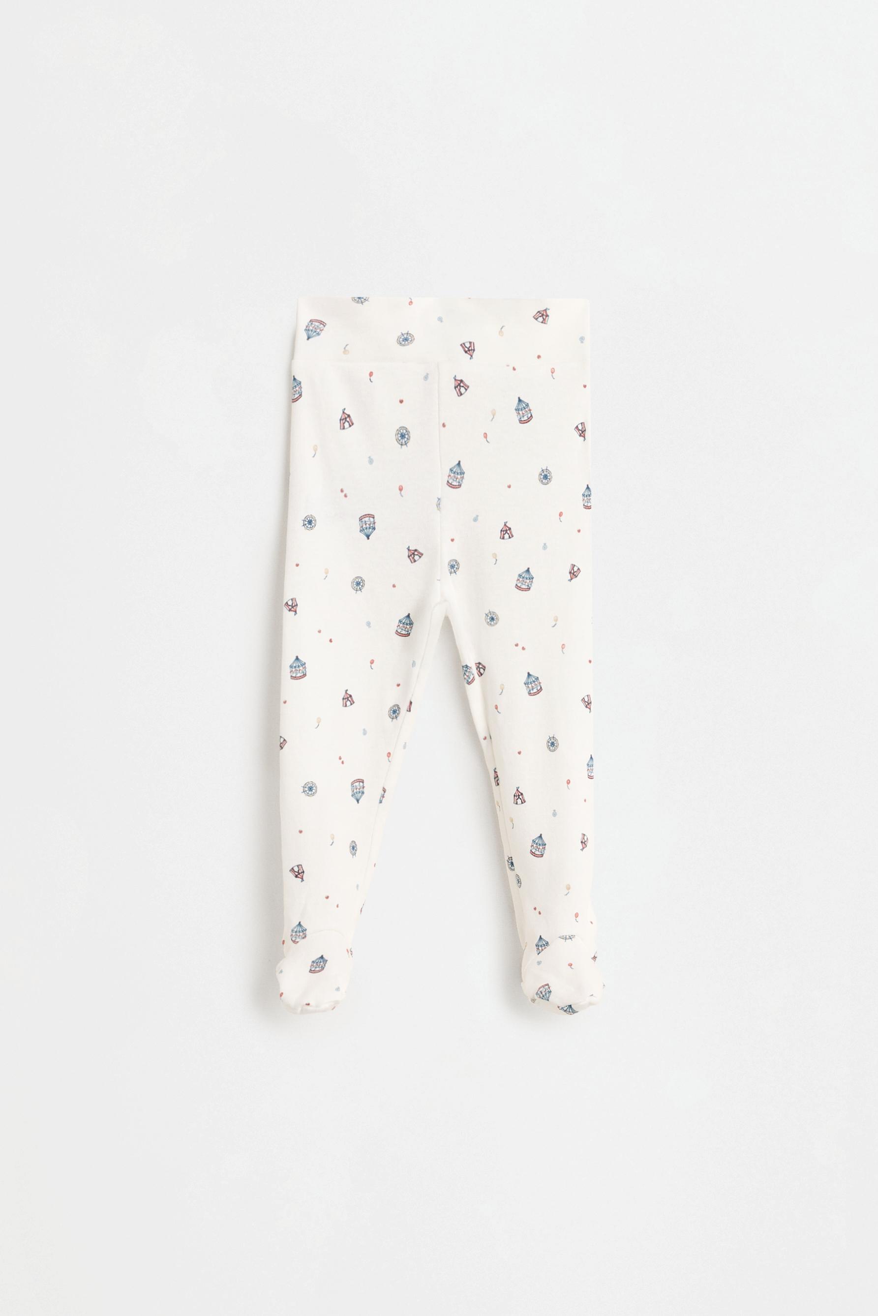 Printed bodysuit, footed leggings and hat set — FADED BLUE