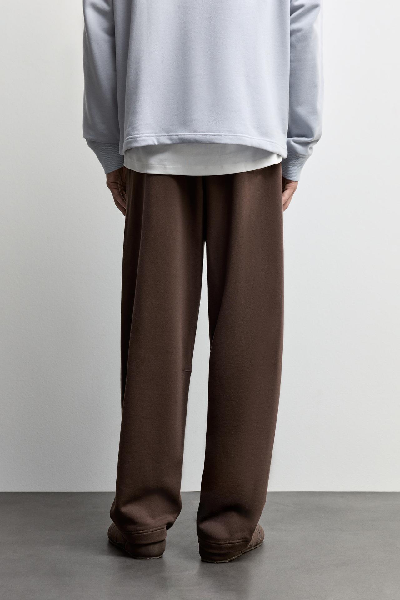 Barrel-fit tracksuit trousers — CHOCOLATE