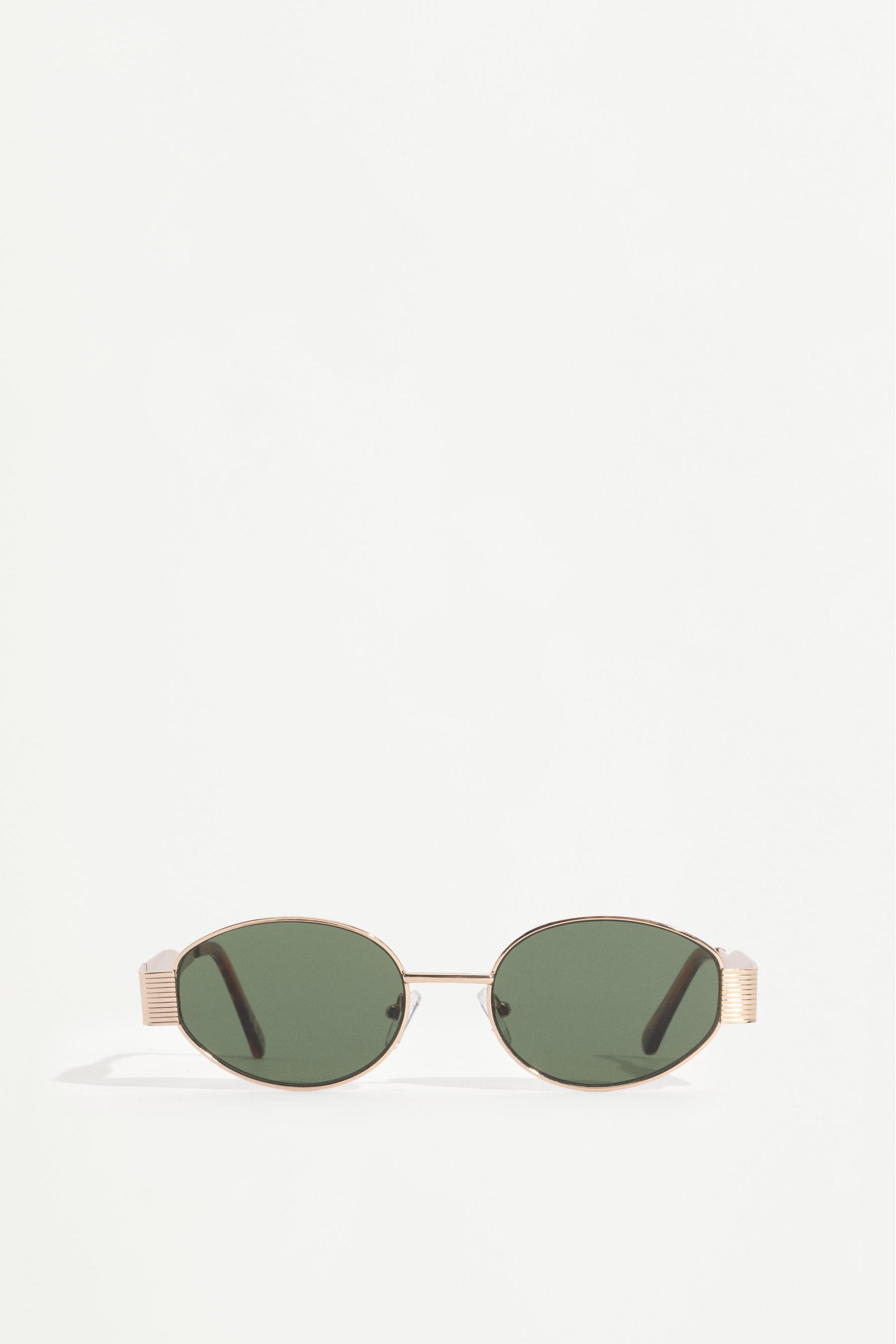 Oval metallic sunglasses — GOLD