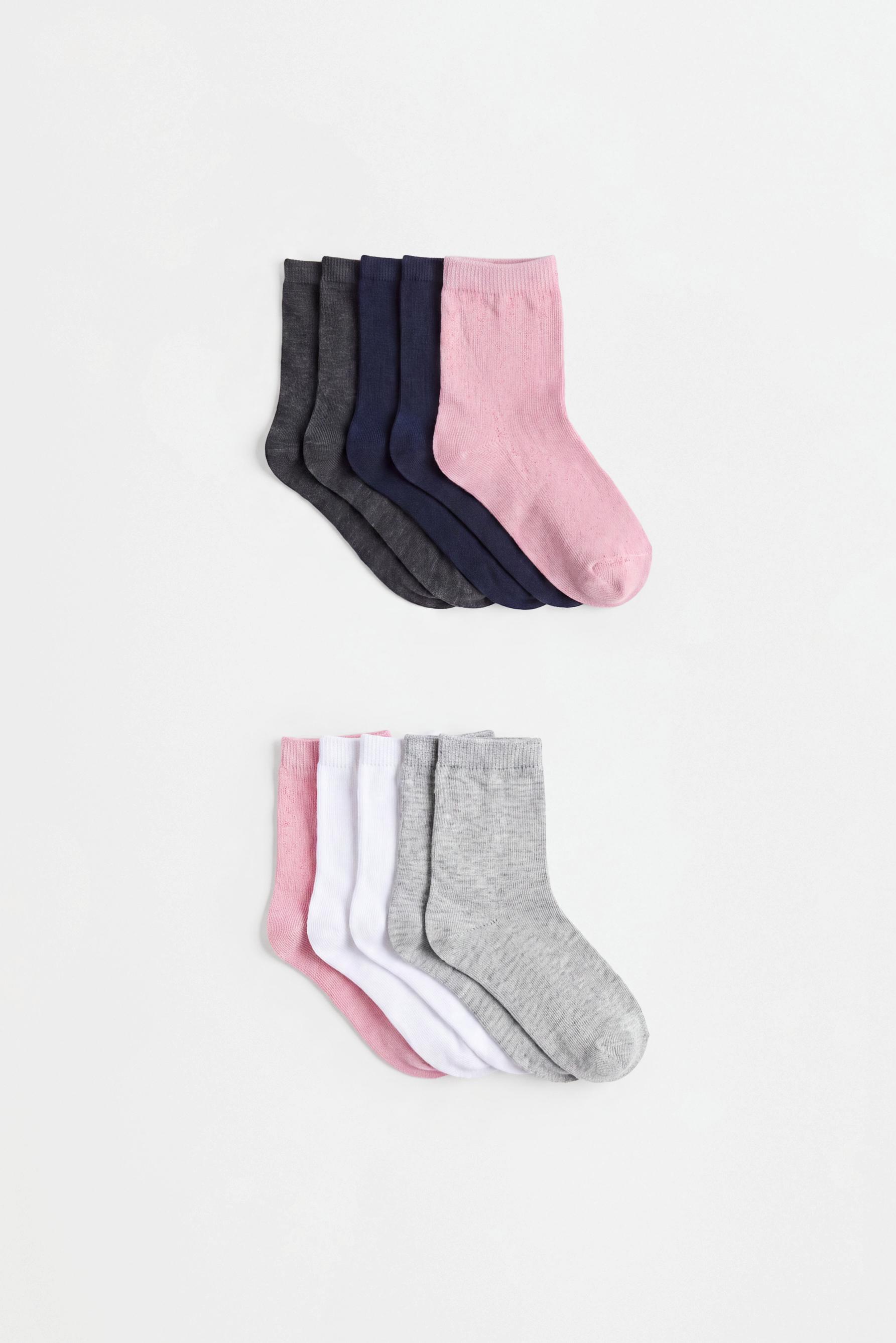 Solid Long Socks (10-Pack) — PINK