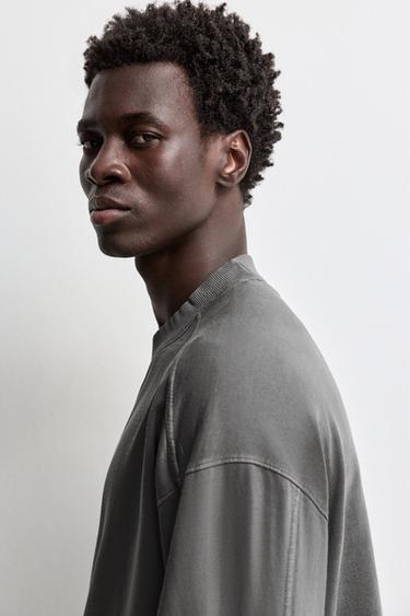 Washed-effect sweatshirt — BLACK 5