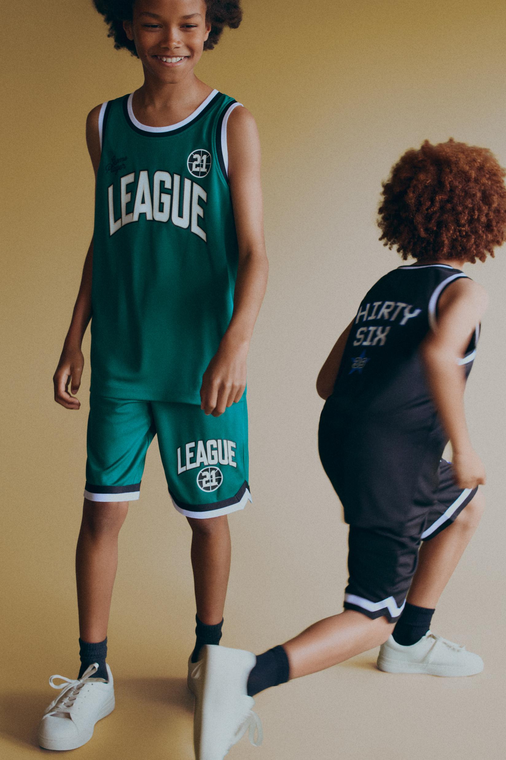 Basketball tank top and shorts set — BLACK