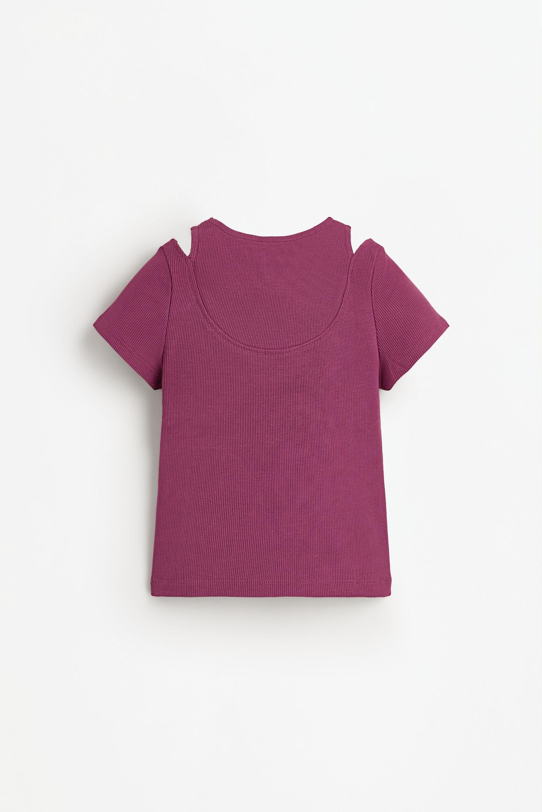 Double Ribbed T-shirt — PURPLE