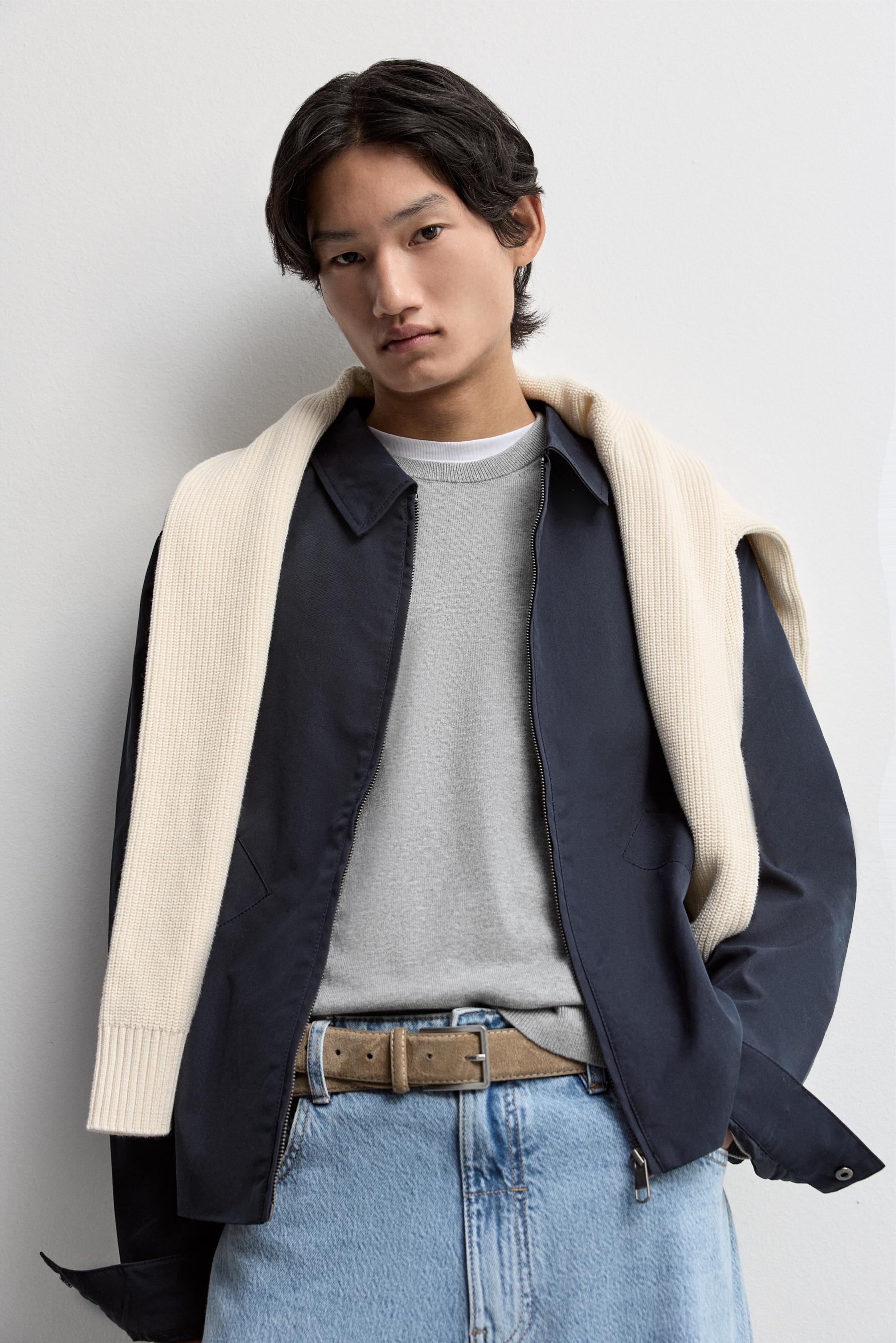 Shirt-collar jacket — NAVY