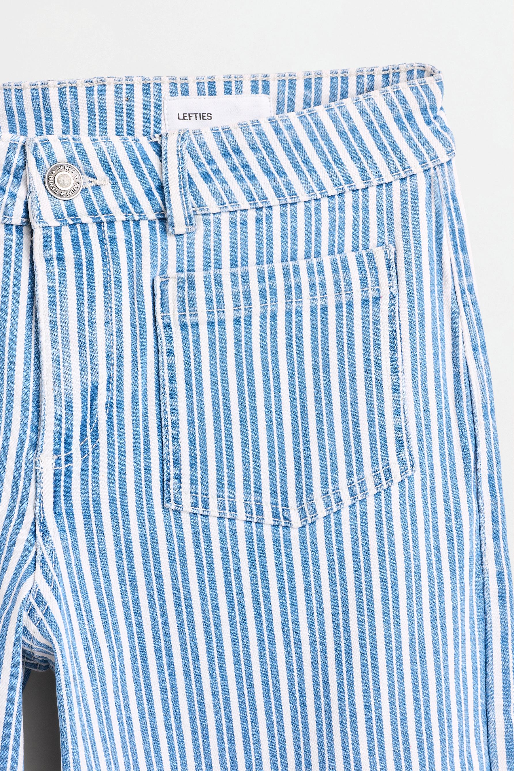 Striped culotte jeans — SAND-BLUE