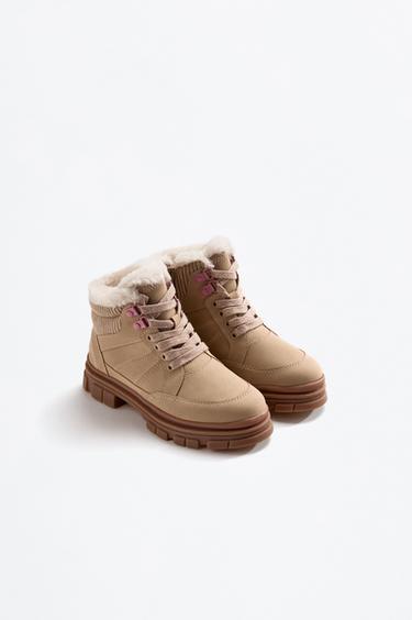 Trekking boot with fur detail — BROWNISH TONE 2