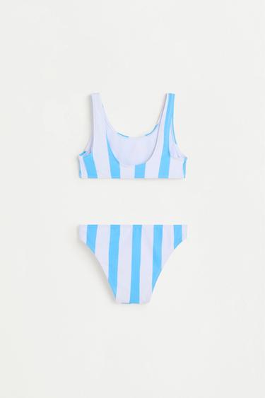 Striped print bikini — BLUE 2