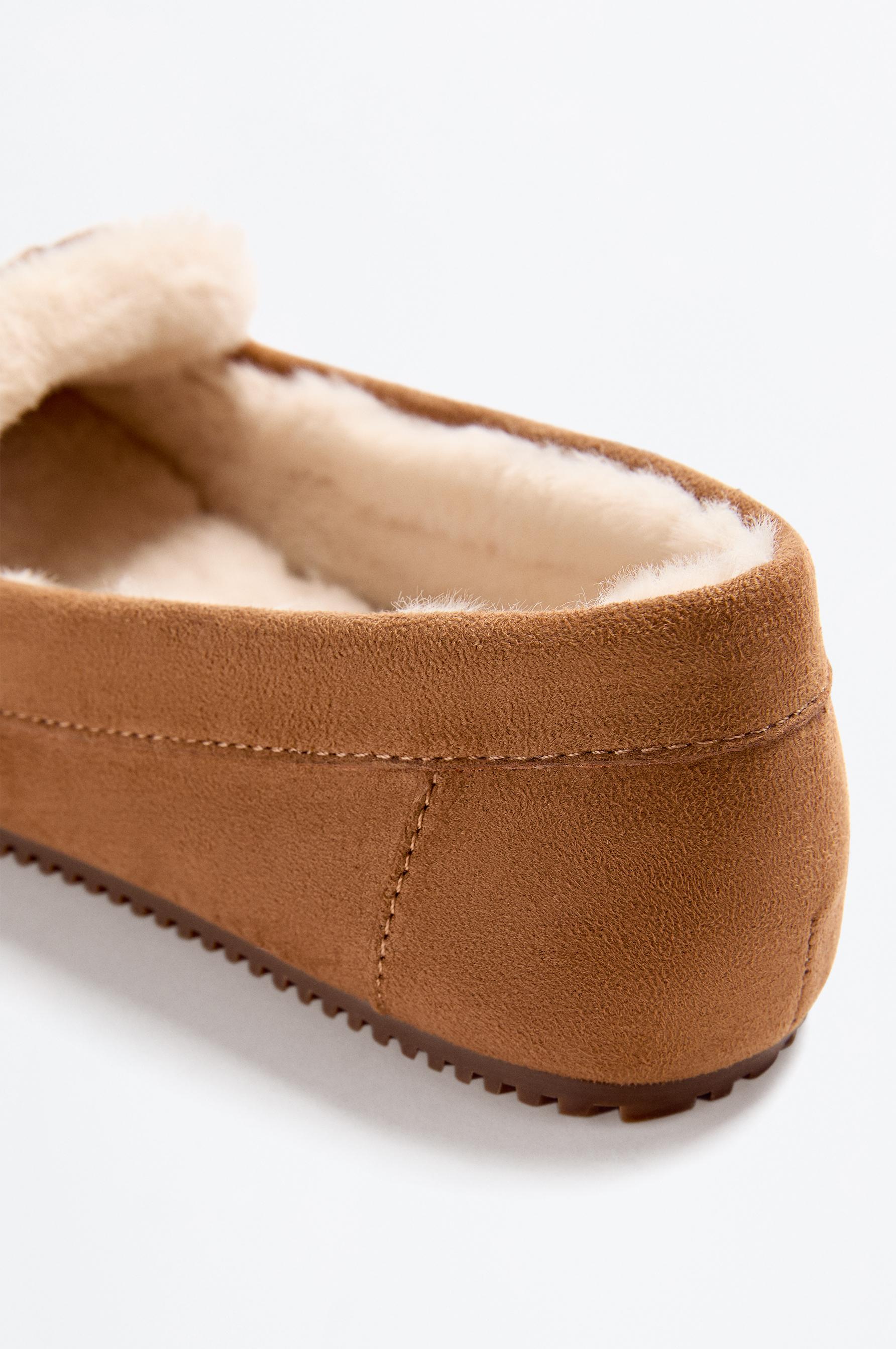 Lefties Deri Lefties Suni Süet görünümlü kürklü mokasen