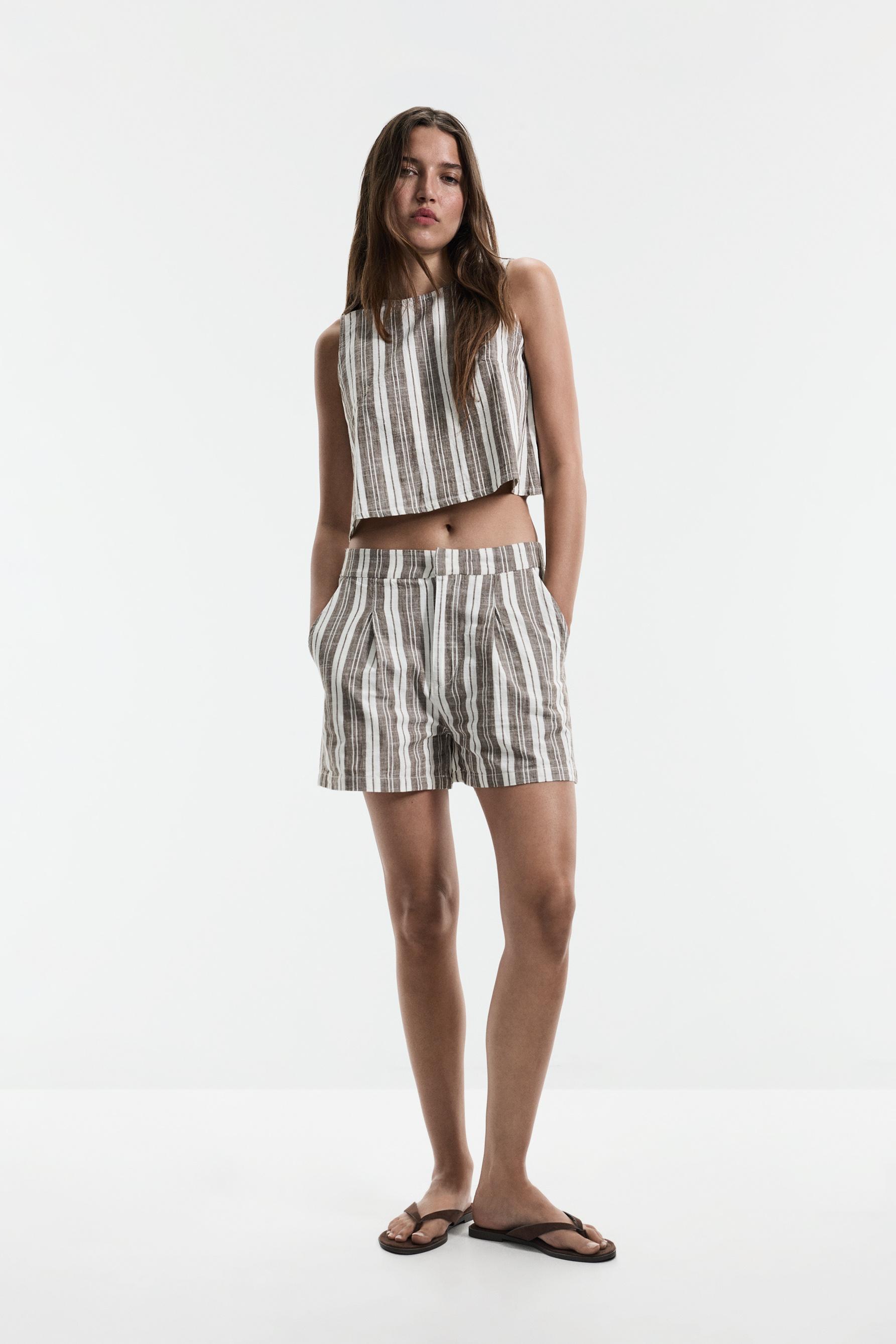 Denim shorts — STRIPED