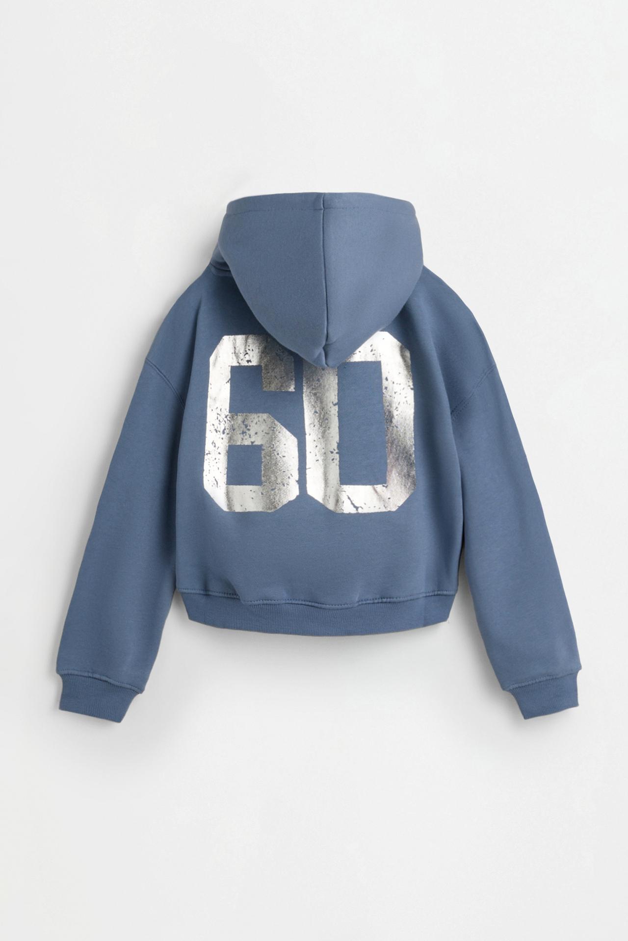 Cropped hoodie — STEEL BLUE