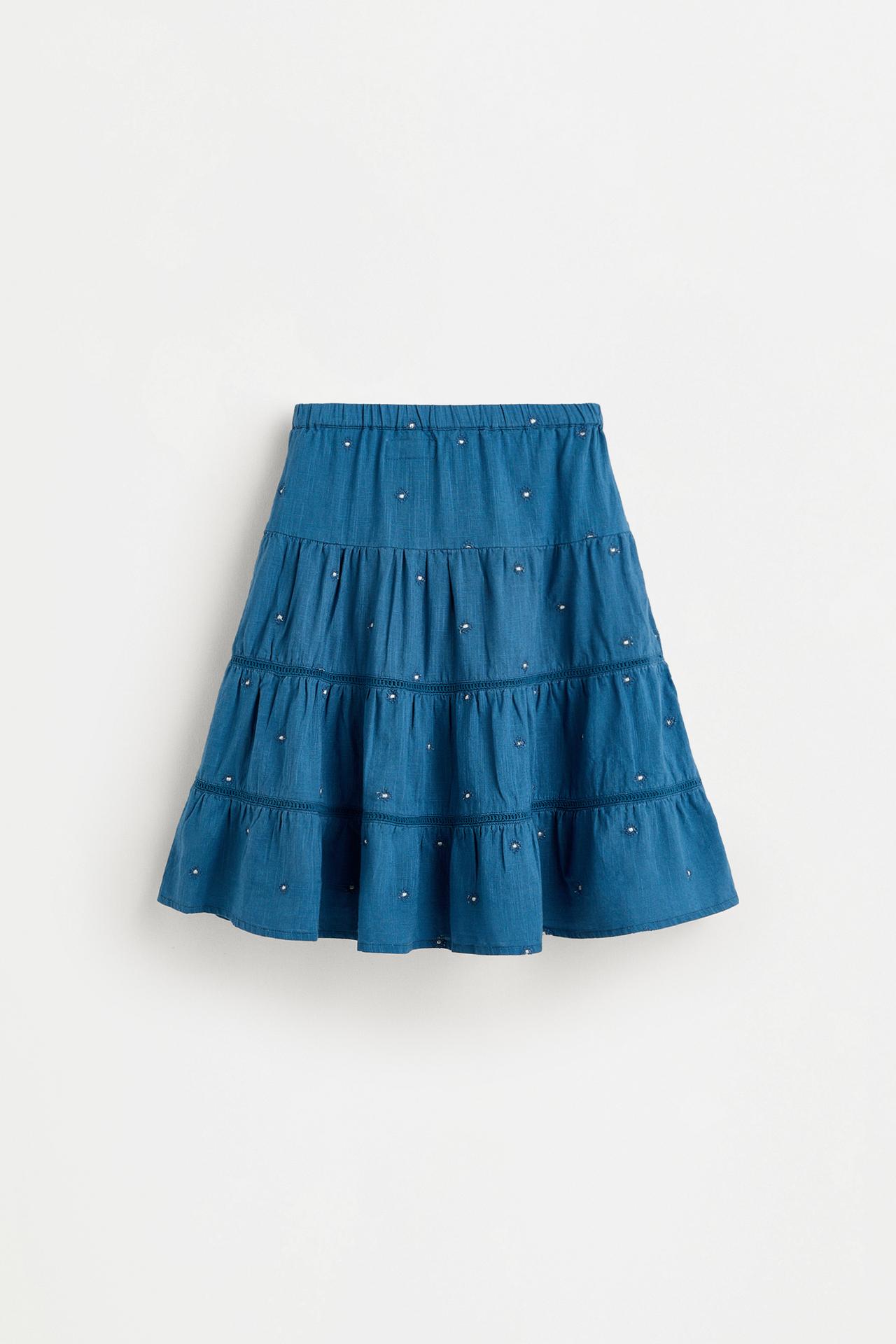 Embroidered sequin skirt — INK BLUE