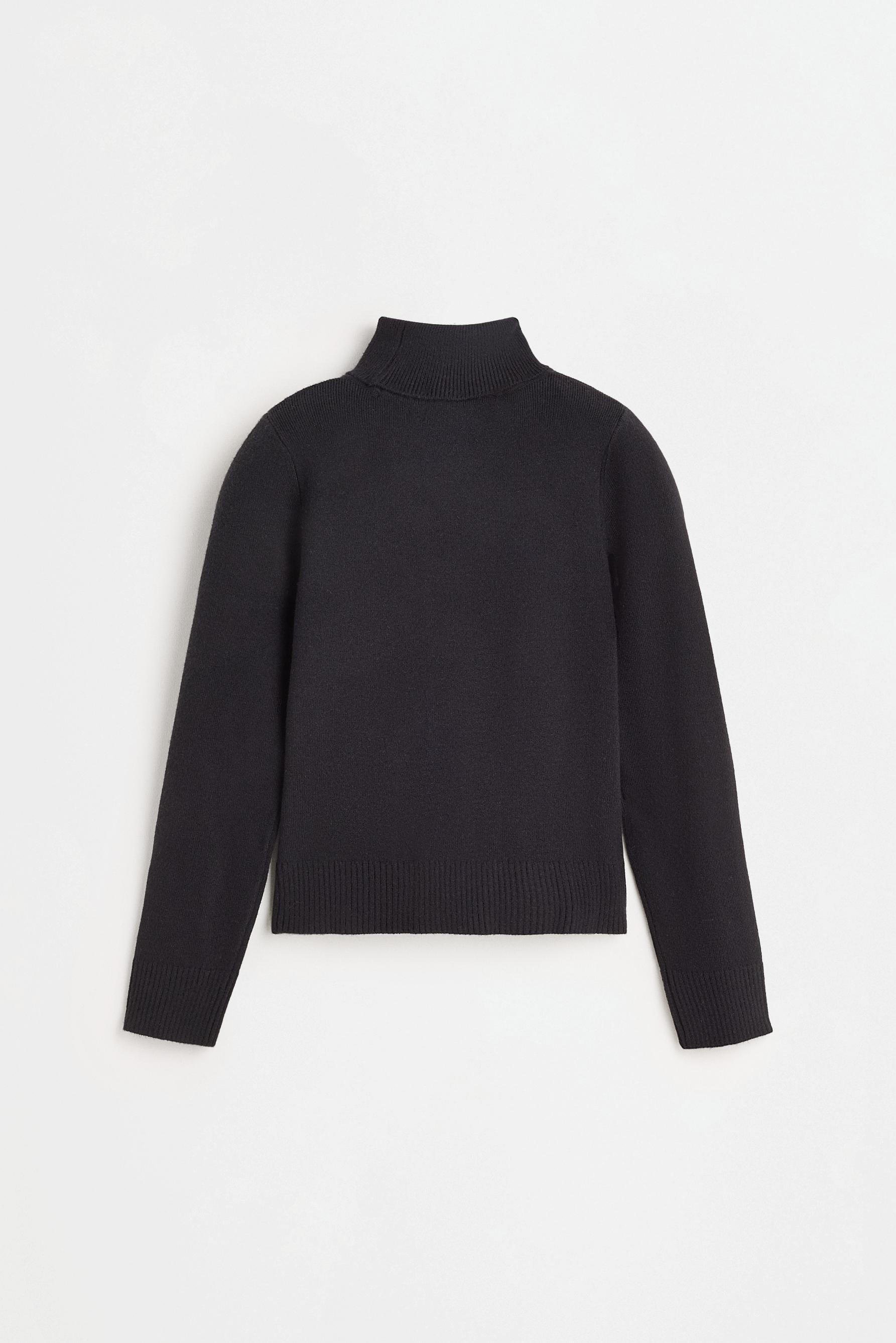 Roll neck sweater — BLACK