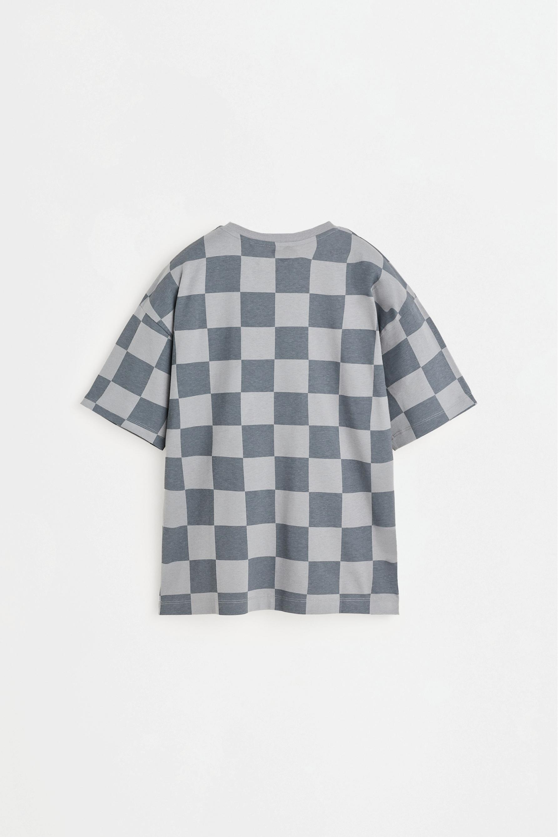 Plaid T-shirt — CHARCOAL GREY