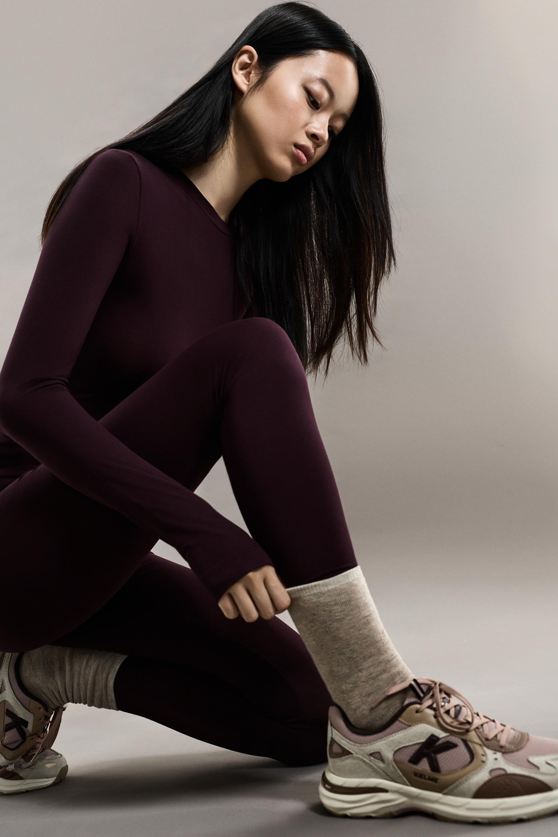 Long terry socks (2-pack) — CHOCOLATE