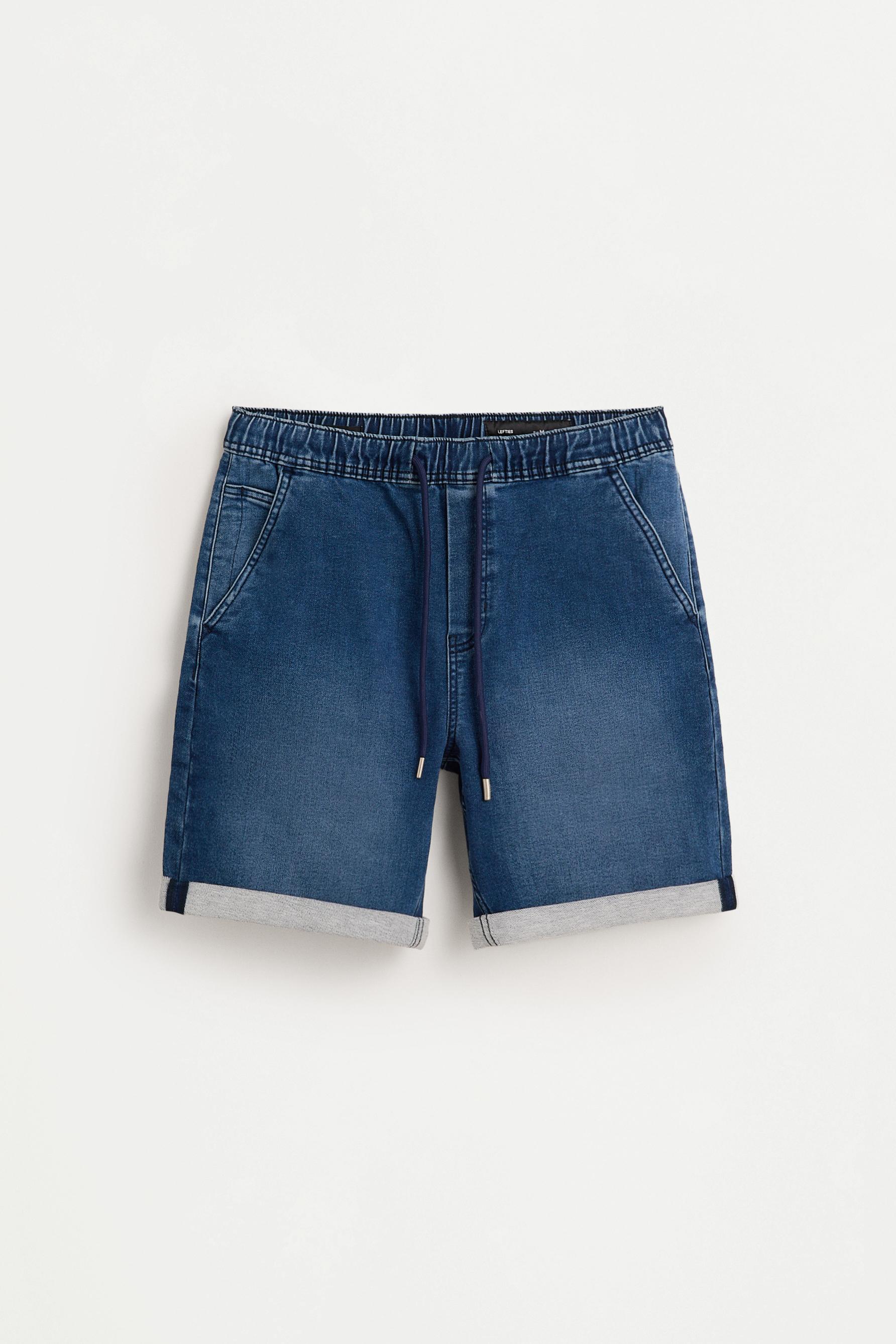 Denim jogger Bermuda shorts — INDIGO