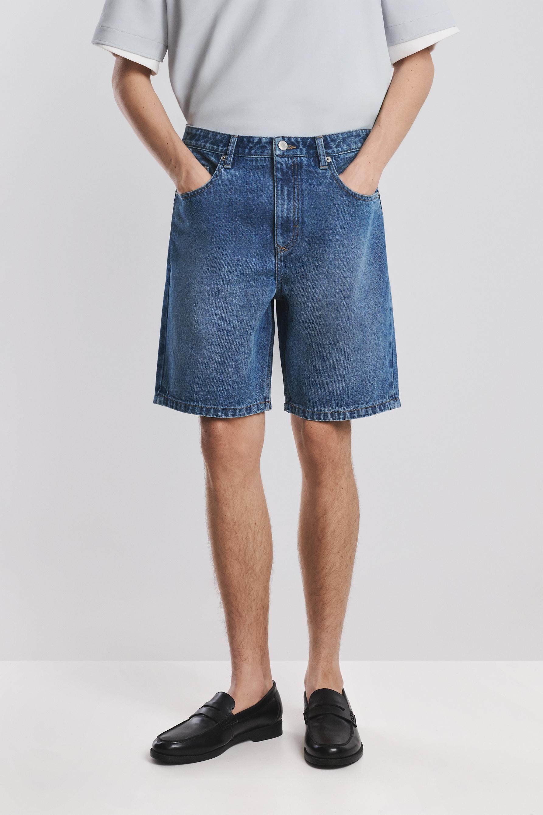 Regular fit denim Bermuda shorts — INDIGO